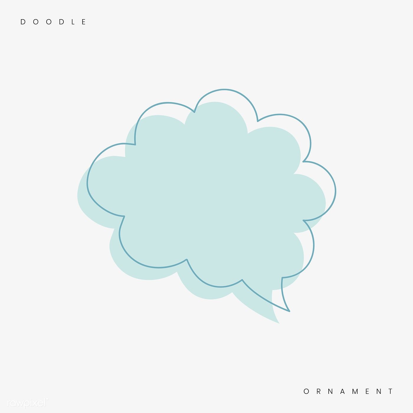 Pastel blue speech bubble doodle vector. premium image. Pastel blue, Speech bubble, Doodles