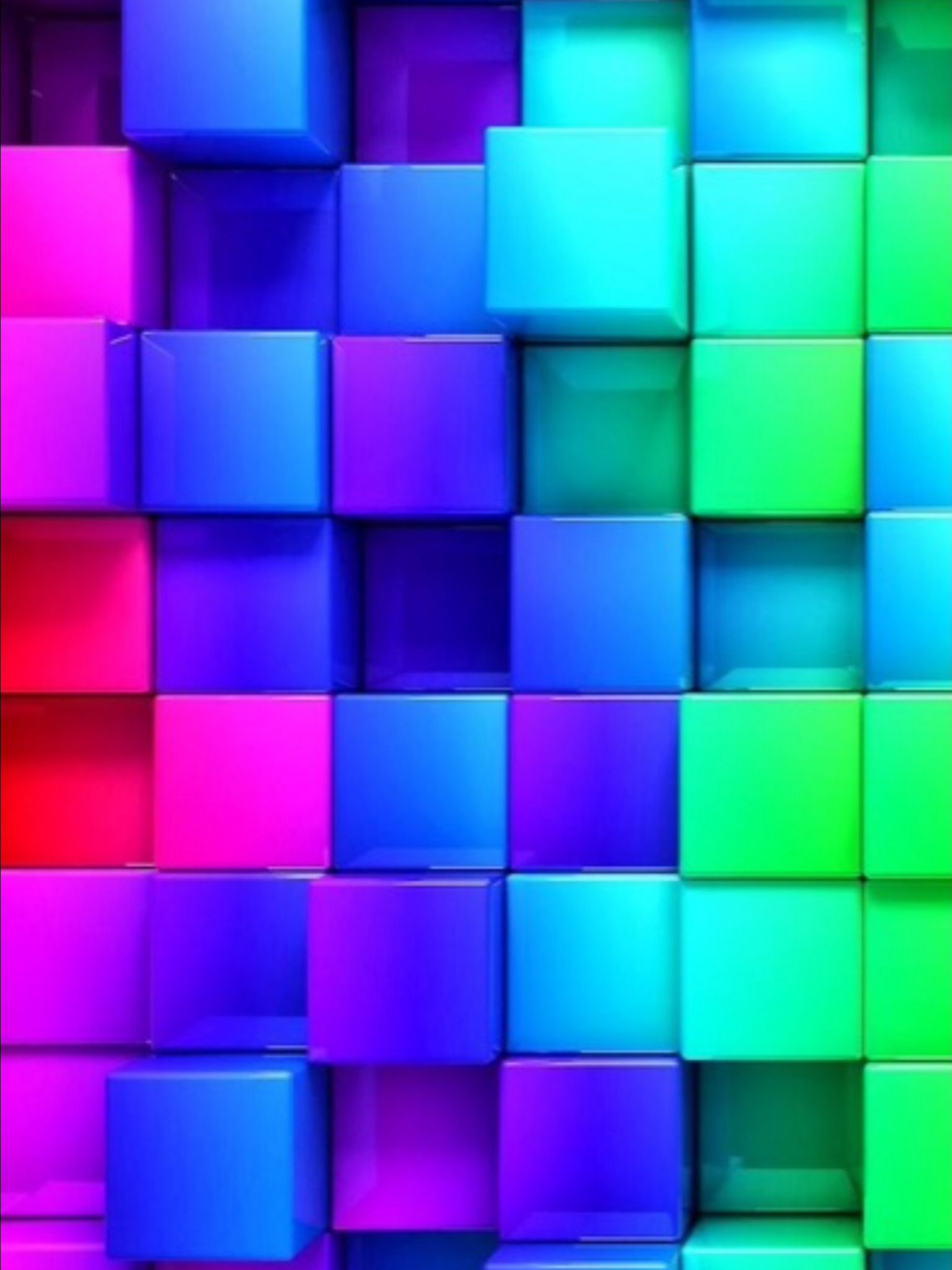 Fading in colour with 3D cubes. Colorful wallpaper, Neon wallpaper, iPhone wallpaper