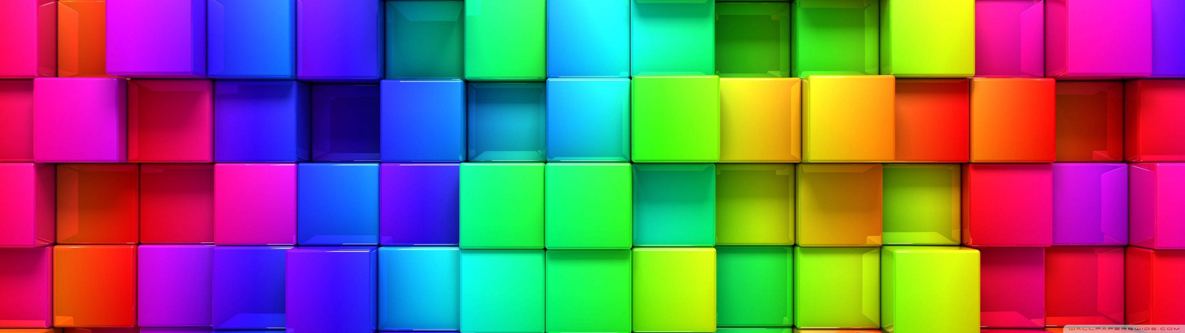 Rainbow Vivid Colors Cubes Ultra HD Desktop Background Wallpaper for: Widescreen & UltraWide Desktop & Laptop, Multi Display, Dual & Triple Monitor, Tablet