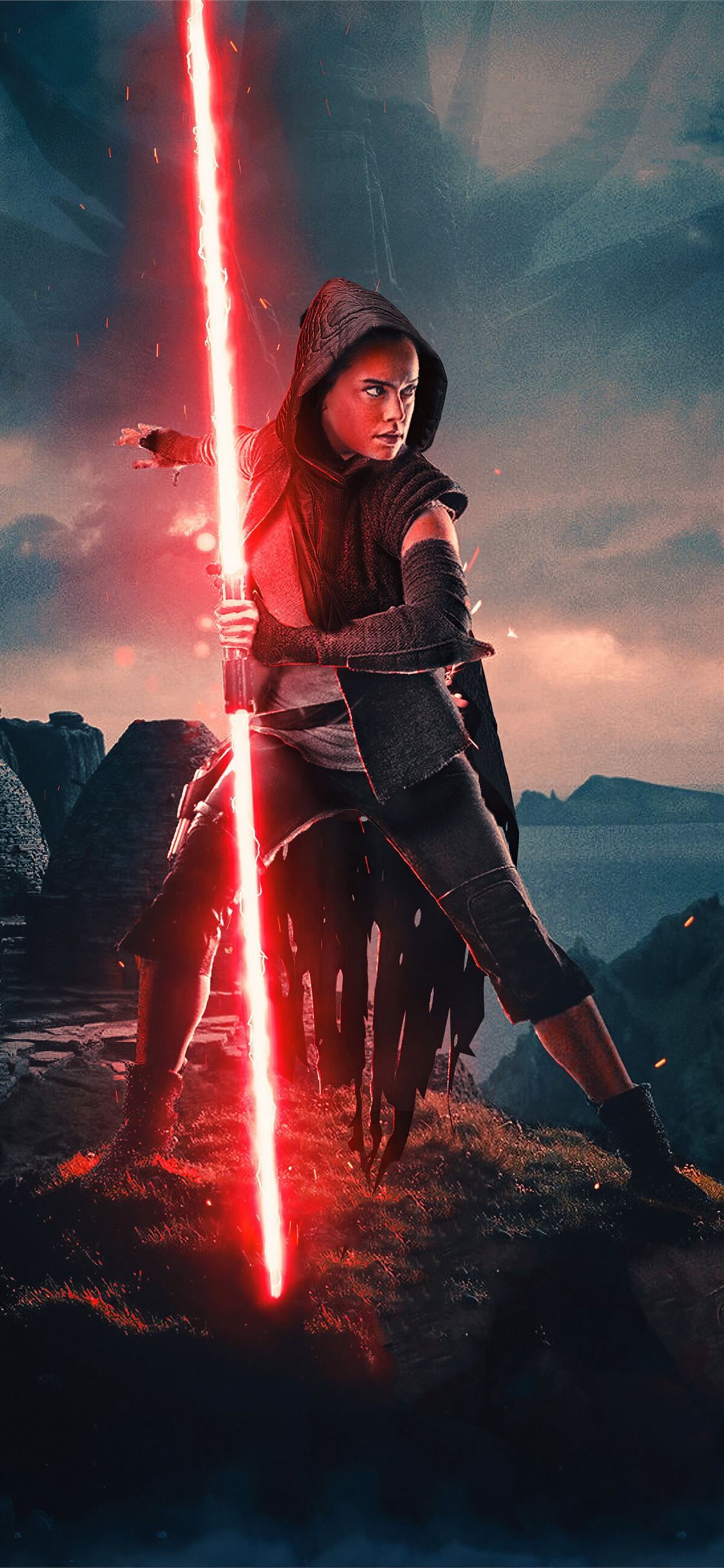 rey red light saber iPhone 11 Wallpaper. Star wars movies posters, Star wars background, Rey star wars