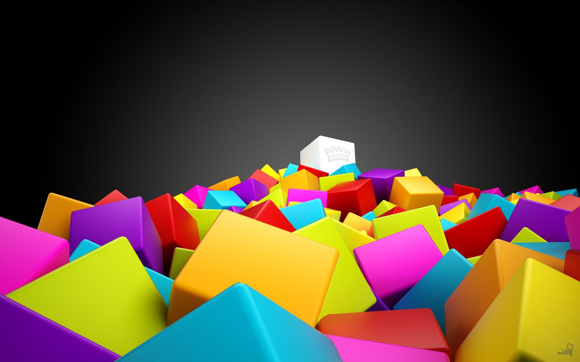 Wallpaper 3D, colorful, cubes background