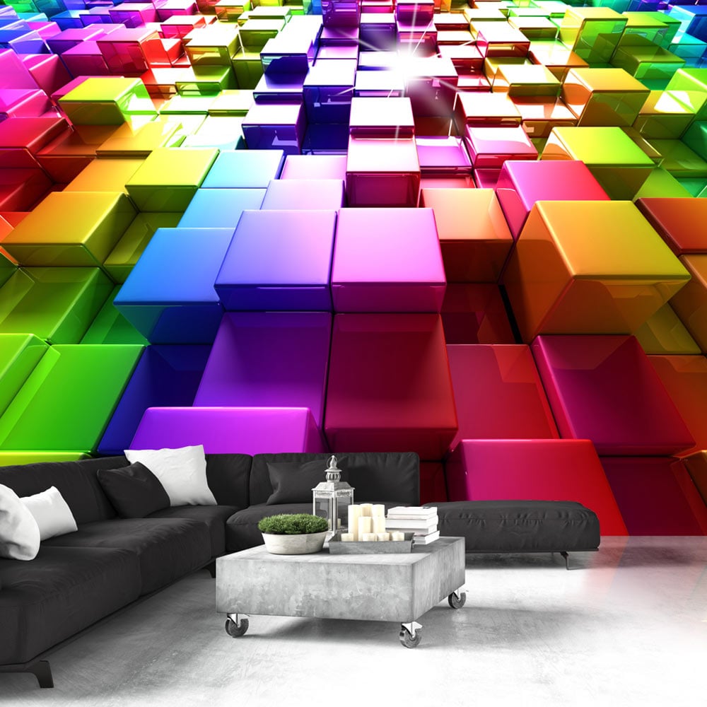 Wall mural Colored Cubes 250x175 cm. Wallpaper