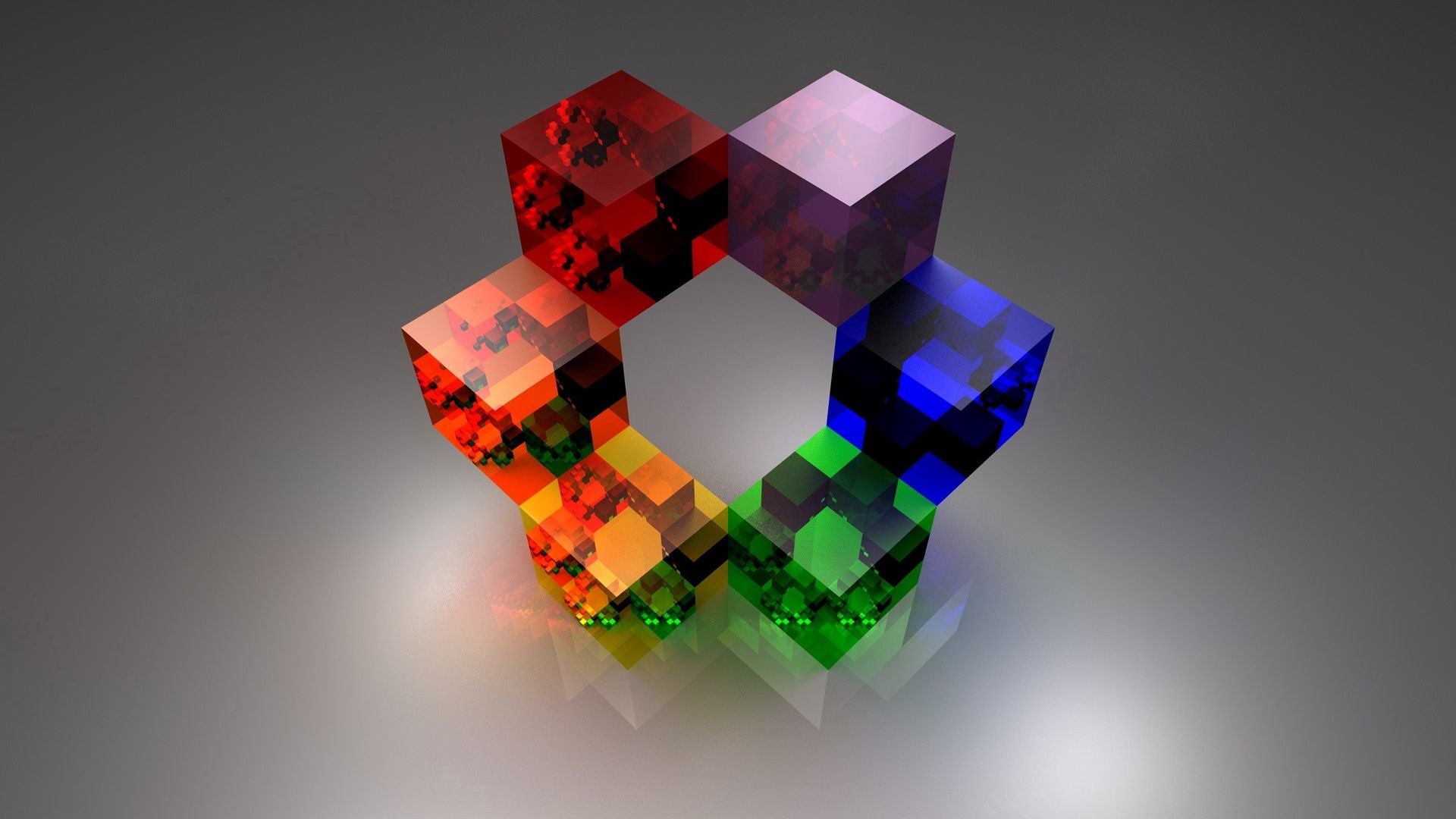 cube, shape, colored, glass, surface wallpaper