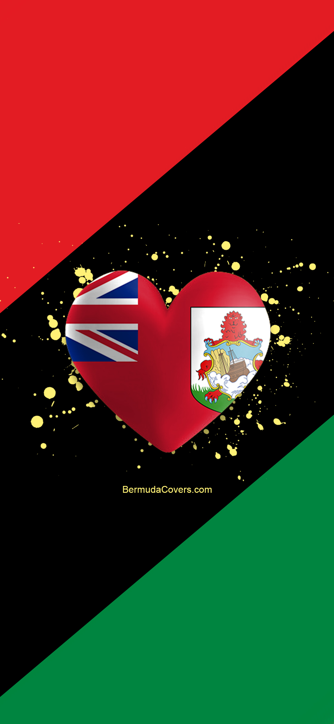 Bermuda Heart & Pan African Flag Facebook, Twitter & Phone Screen