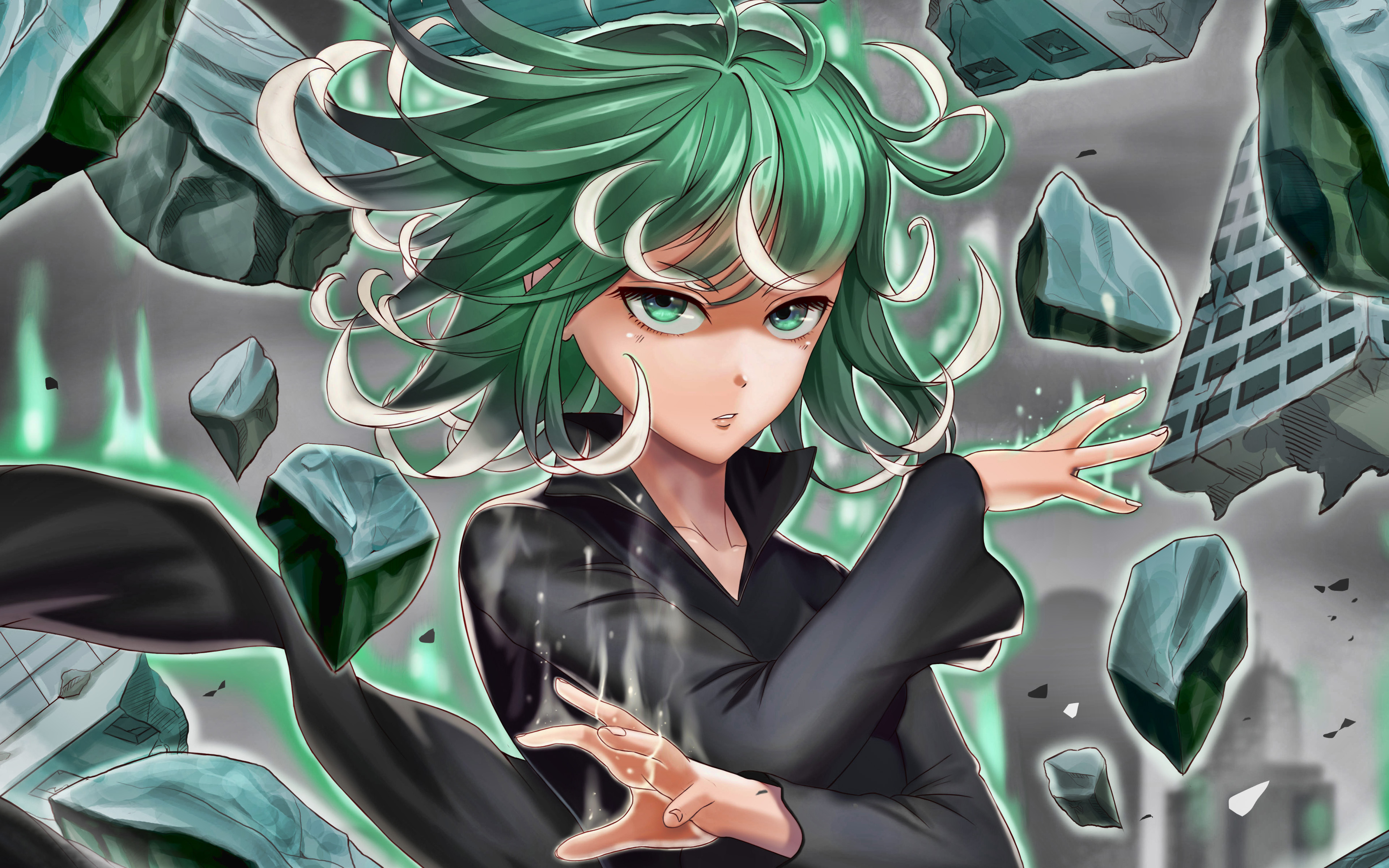 Download Wallpaper 4k, Tatsumaki, Manga, One Punch Man, Girl With Green Hair, Tornado, Senritsu No Tatsumaki, Tornado Of Terror For Desktop With Resolution 3840x2400. High Quality HD Picture Wallpaper