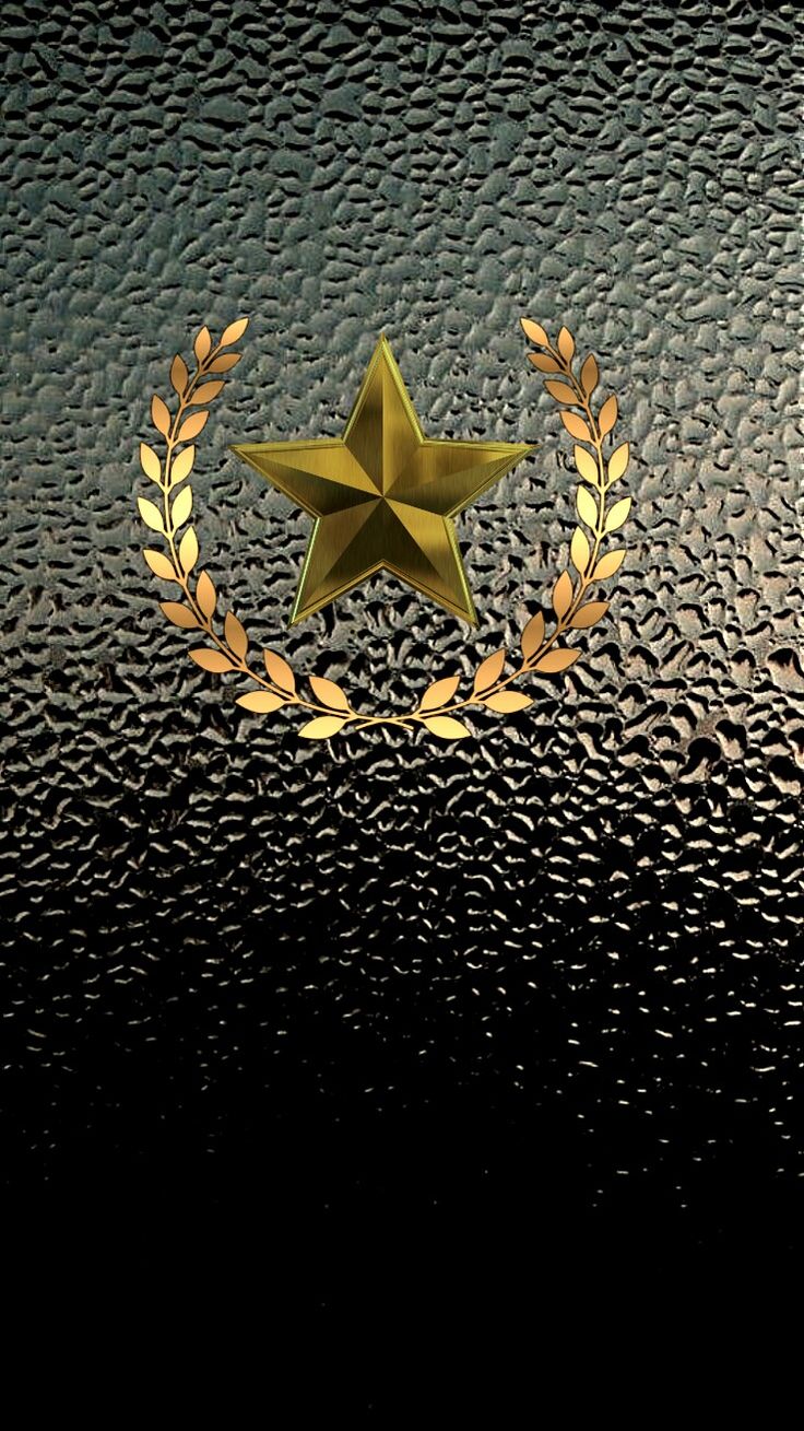Gold star and wreath iPhone wallpaper. Gold wallpaper iphone, Gold iphone, iPhone black