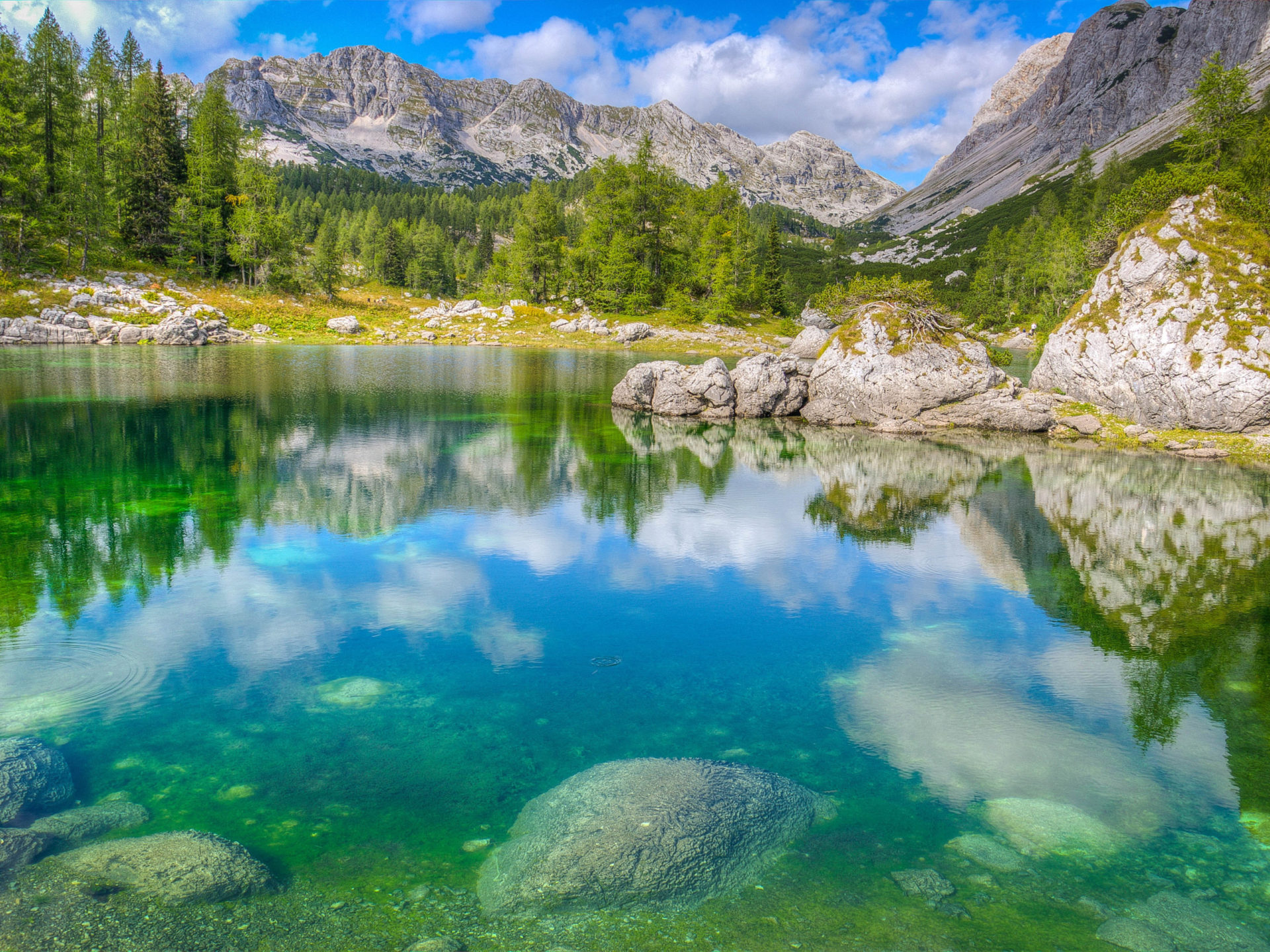 Triglav Lakes In The Valley Of The Julian Alps In Slovenia Landscape HD Wallpaper For Deskx2400, Wallpaper13.com