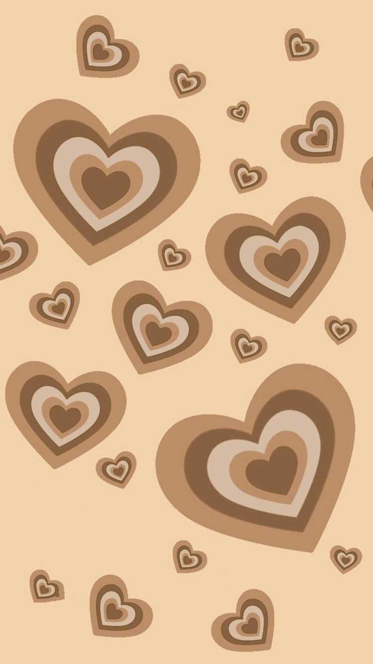 Brown Hearts Aesthetic Wallpapers Wallpaper Cave