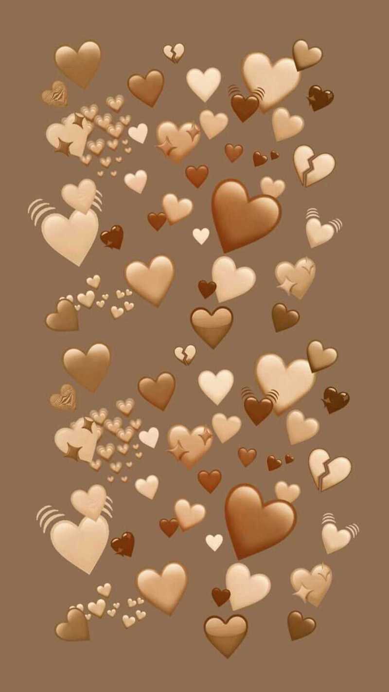 Brown Hearts Wallpaper