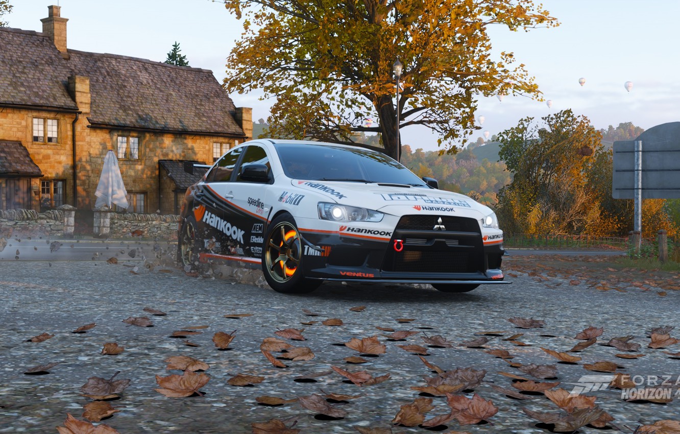 Wallpaper autumn, mitsubishi lancer evolution x, lancer, evo 10, evo x, hankook, Forza Horizon - for desktop, section игры