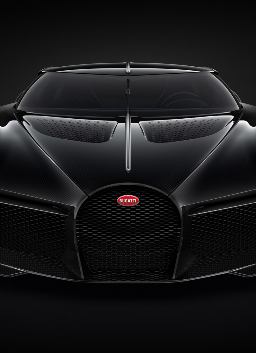 Download Bugatti La Voiture Noire, front, black, luxury car wallpaper, 840x1160, iPhone 4, iPhone 4S, iPod touch