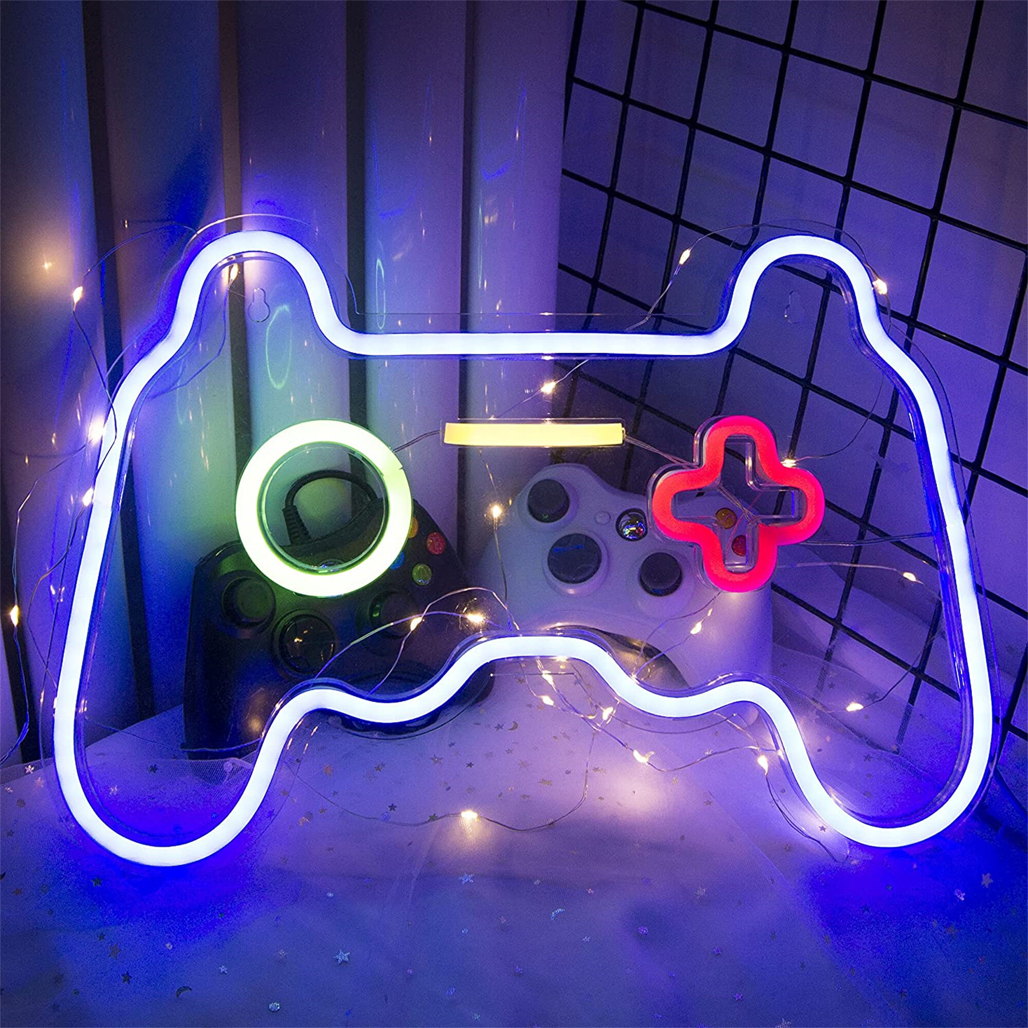 Trinx Shaped Neon Signs Playstation Lights Game Controller LED Neon Sign Light Up For Bedroom Wall Decor 16X 11 Bar Gaming Room Party Decoration