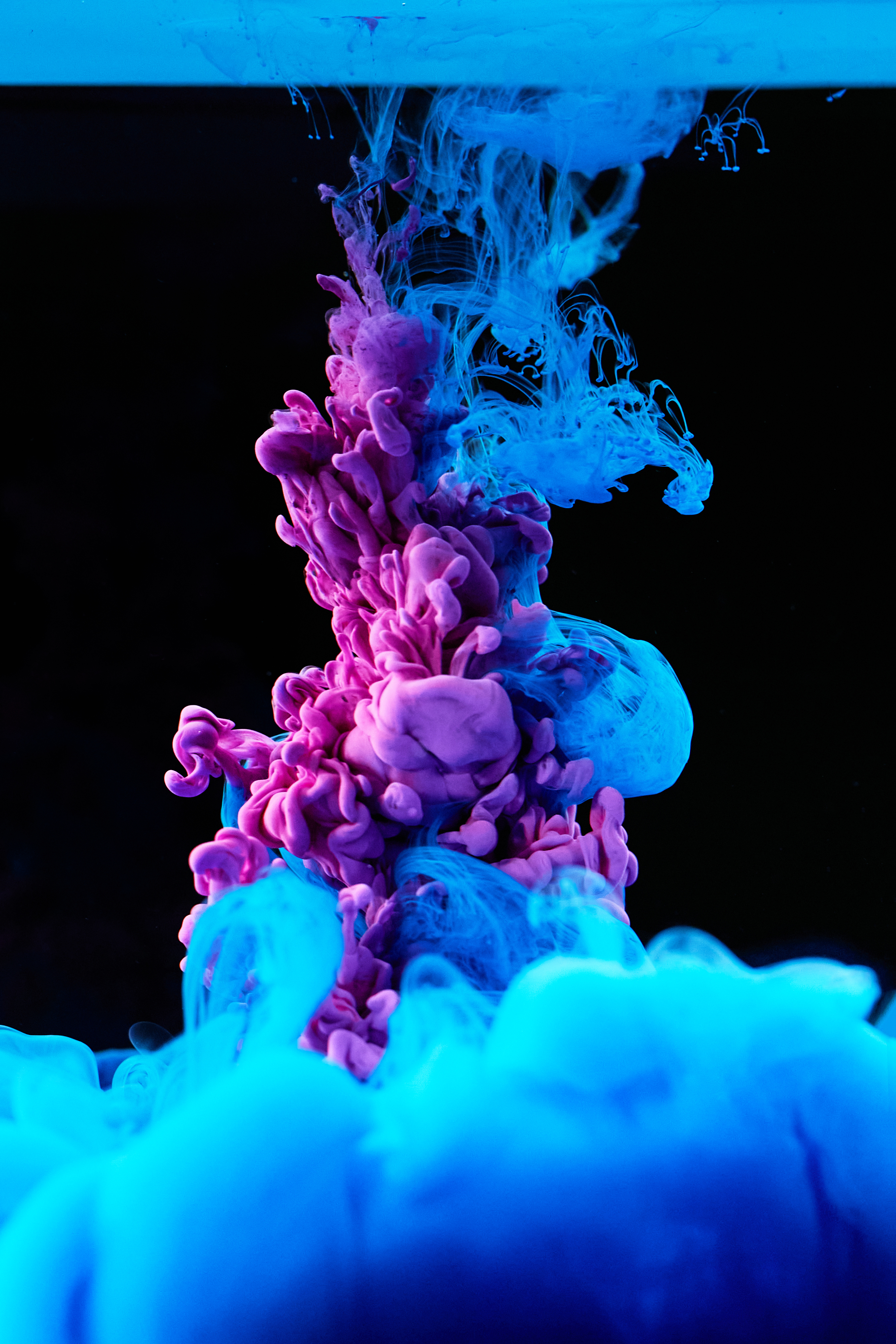 High Speed Photography Of Colorful Ink Diffusion In Water · Free