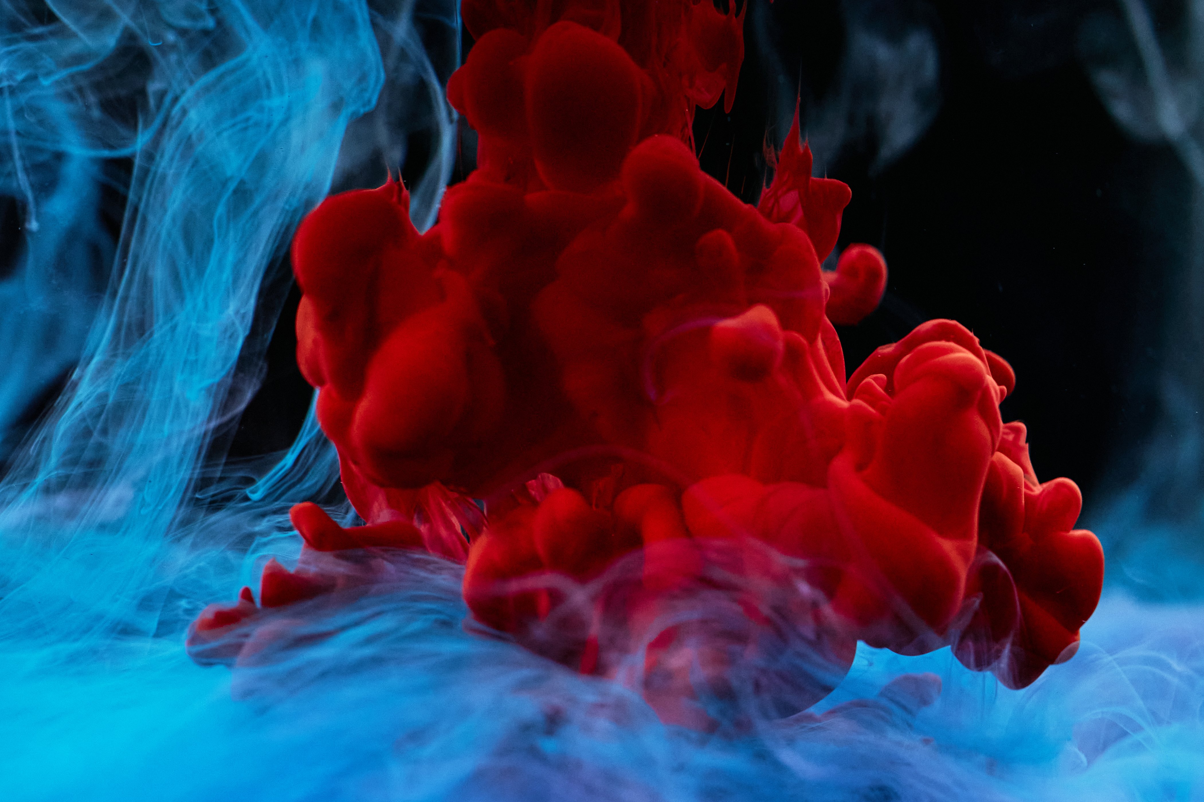 High Speed Photography Of Colorful Ink Diffusion In Water · Free