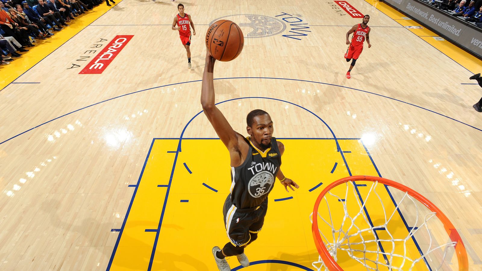 Kevin Durant Collects Behind The Back Pass From Jonas Jerebko And Scores With Breakaway Dunk