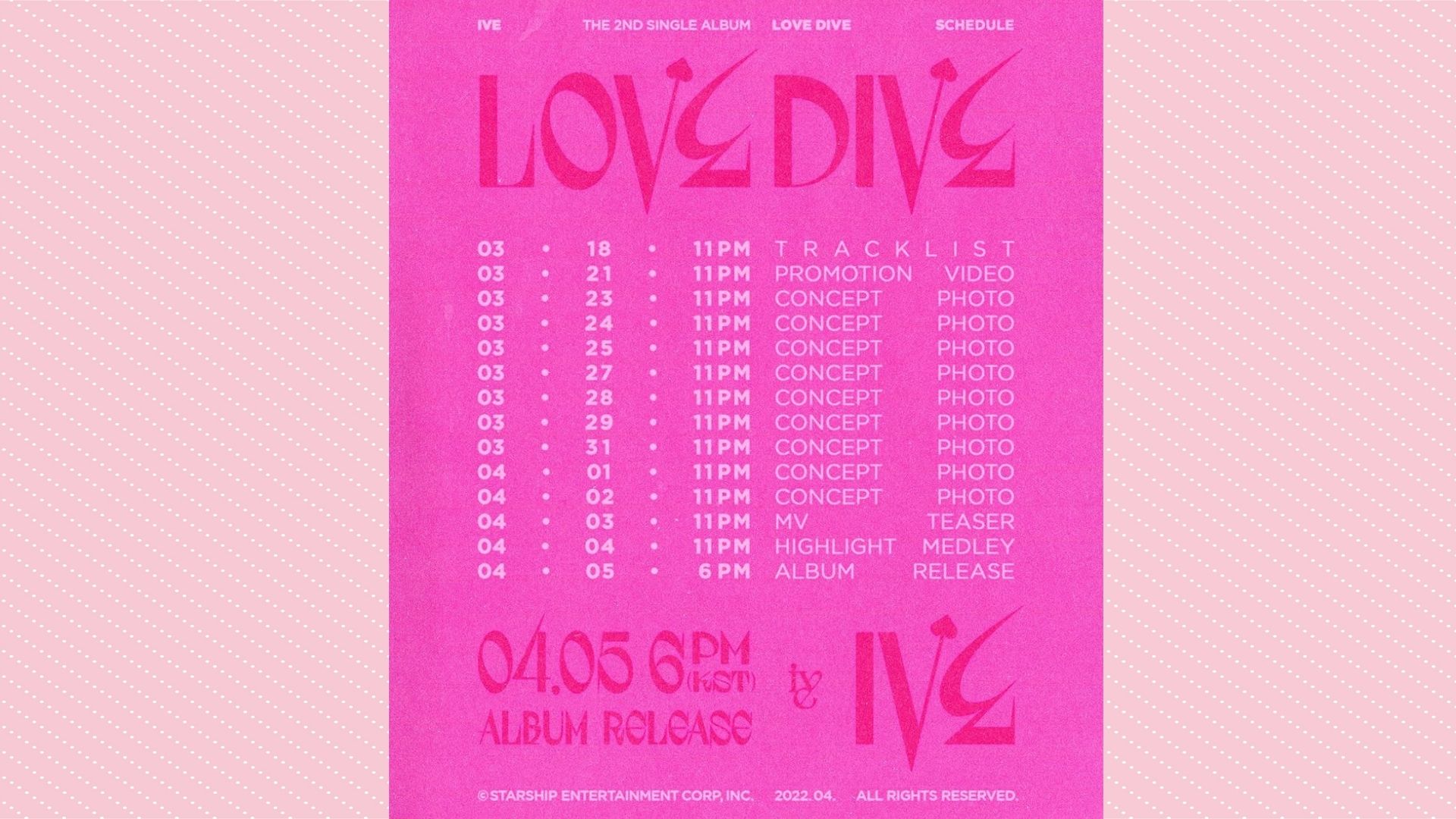 IVE Drops Schedule Poster & Promotional Video For 'Love Dive' '