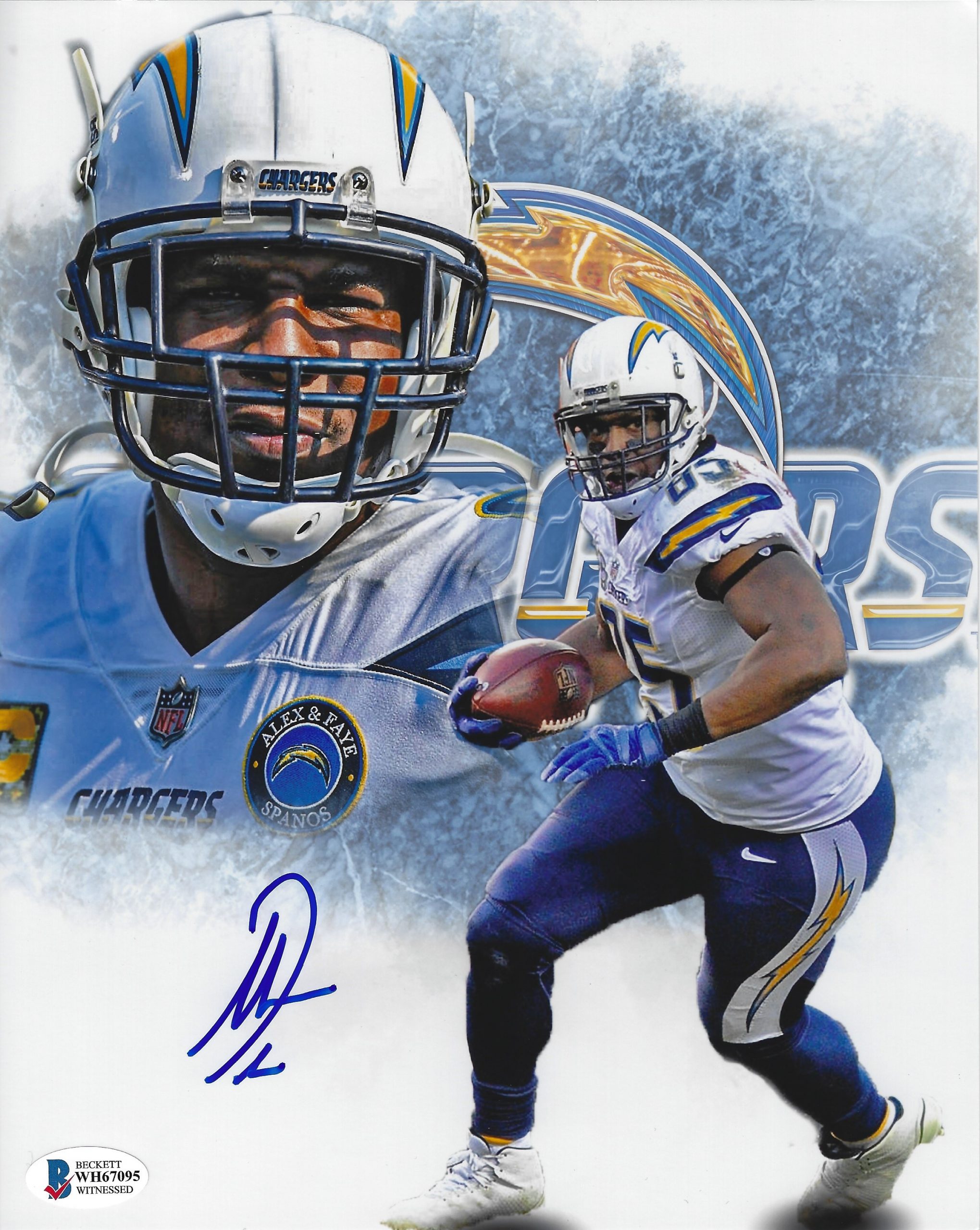 Autographed ANTONIO GATES 8X10 San Diego Chargers photo Beckett Witness COA Line Autographs