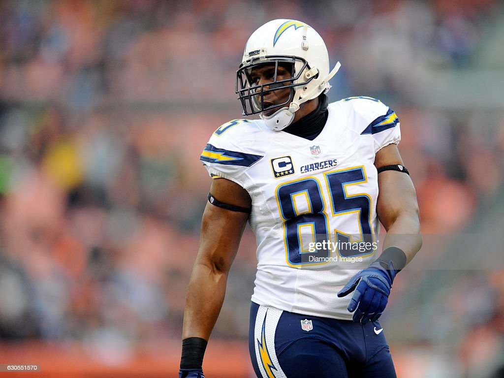 Tight end Antonio Gates of the San Diego Chargers walks to his. News Photo