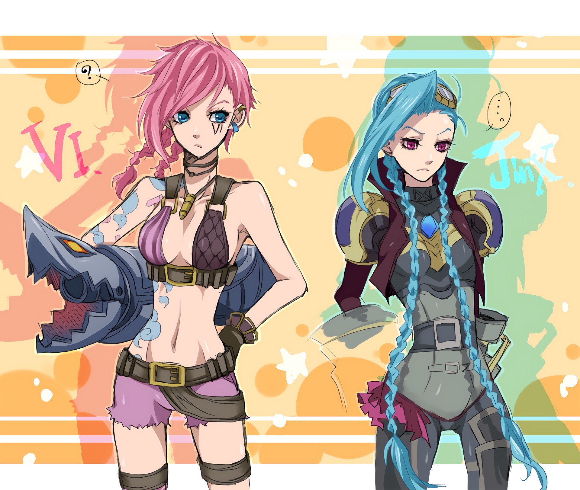 Vi & Jinx. Wallpaper & Fan Arts. League Of Legends