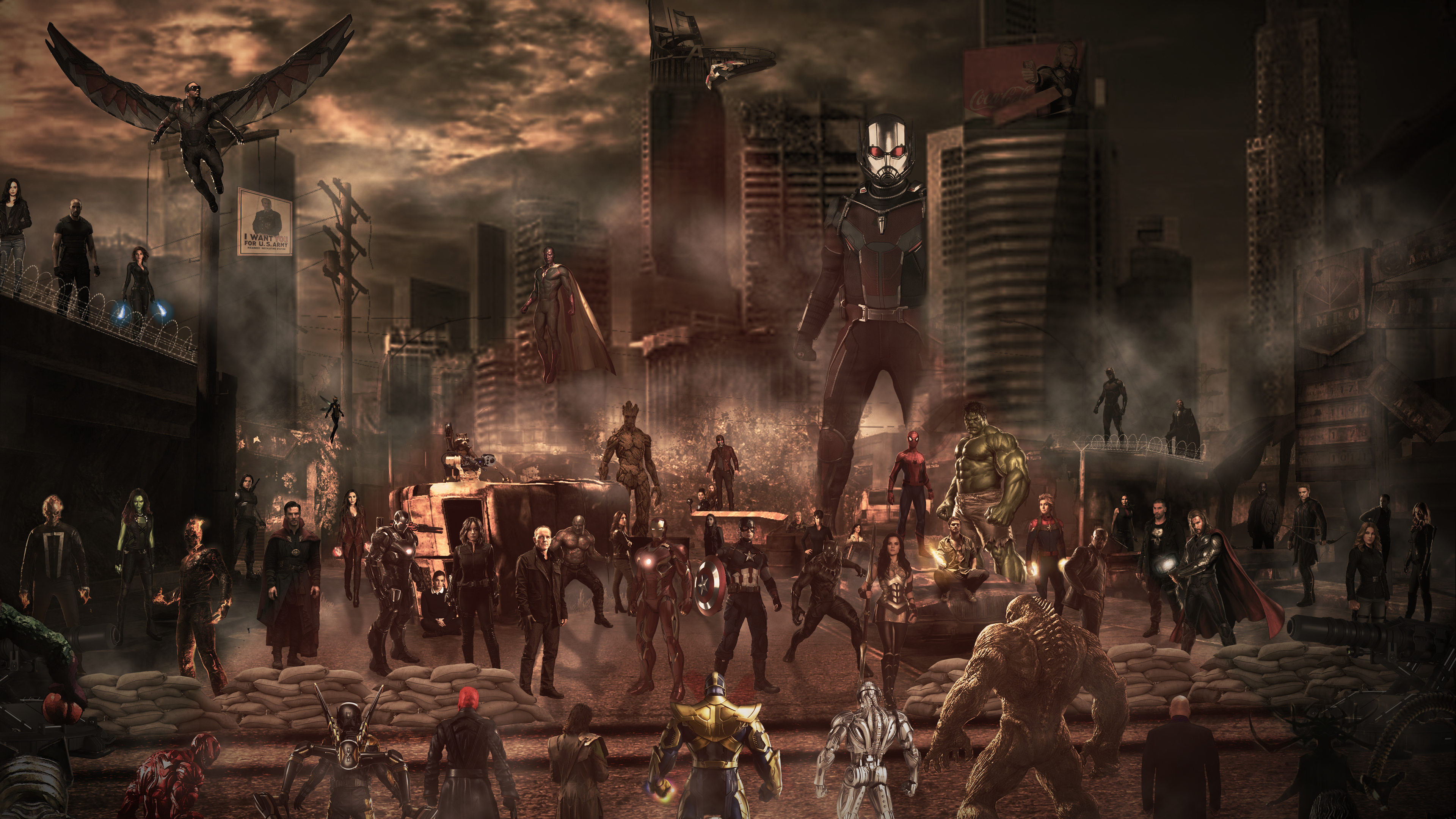 Wallpaper 4k Avengers Heroes Vs Villains Wallpaper