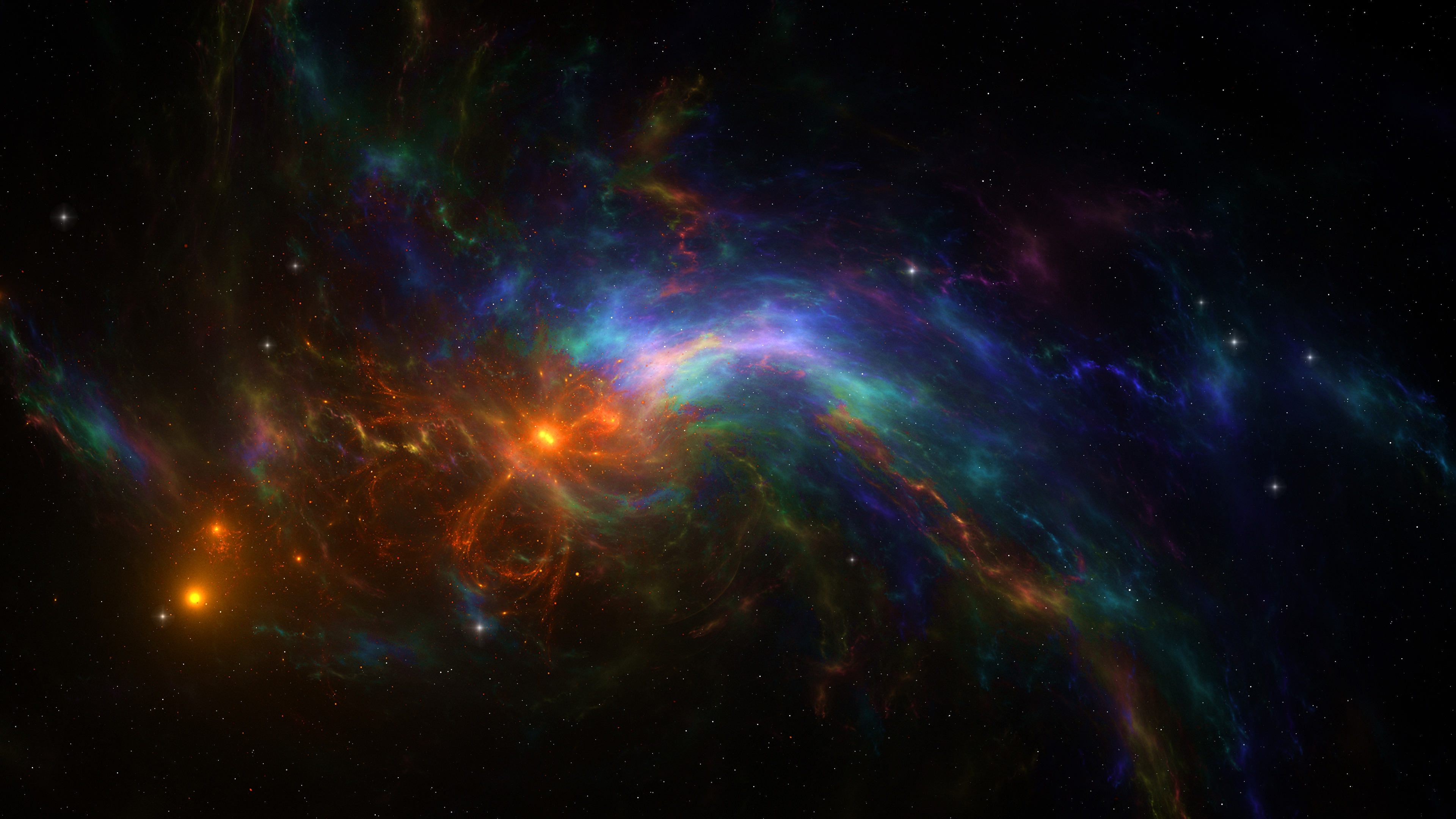 Colorful Wild Fire Space Nebula 4k, HD Digital Universe, 4k Wallpaper, Image, Background, Photo and Picture