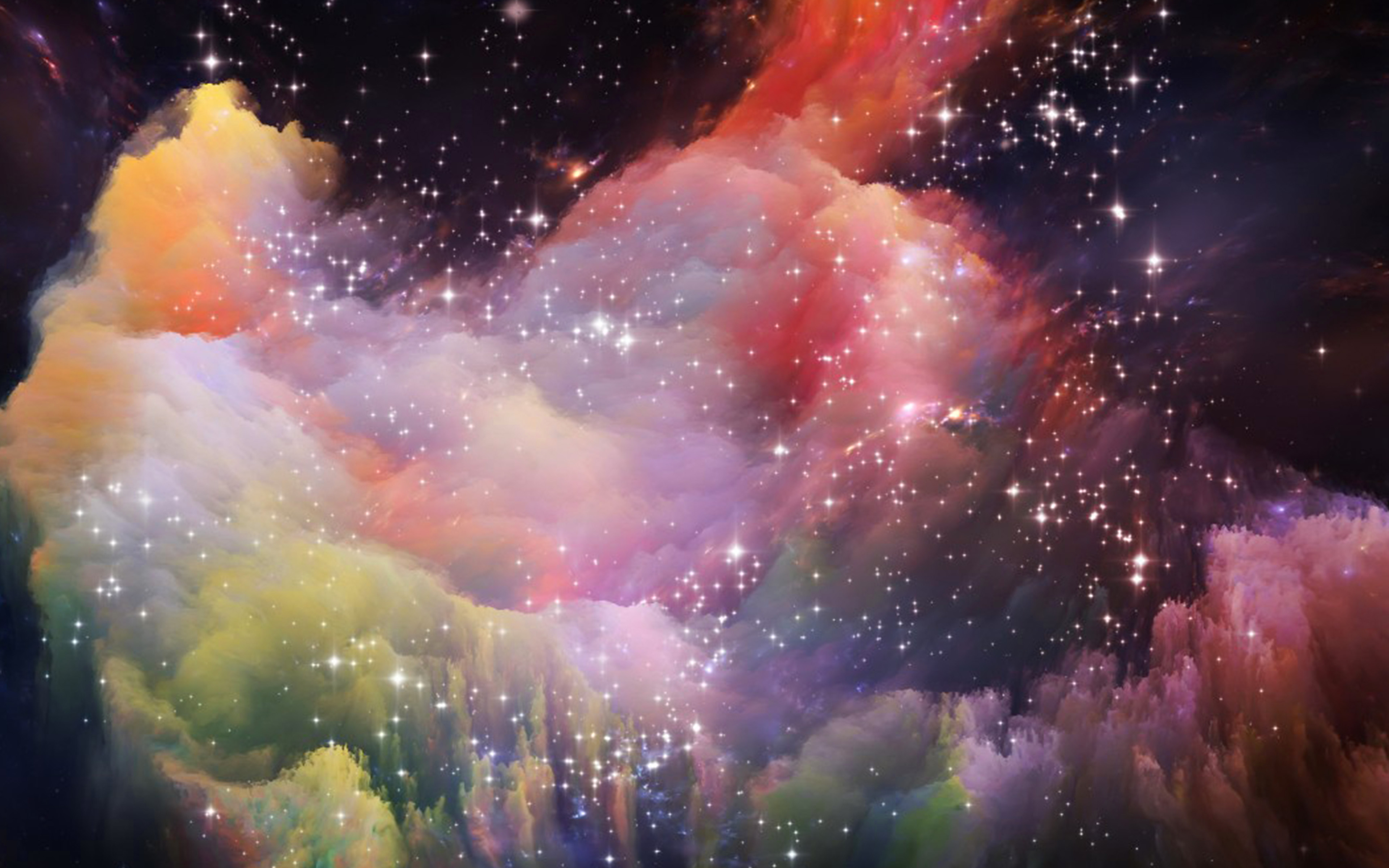 Space Rainbow Colorful Star Art Illustration Wallpaper