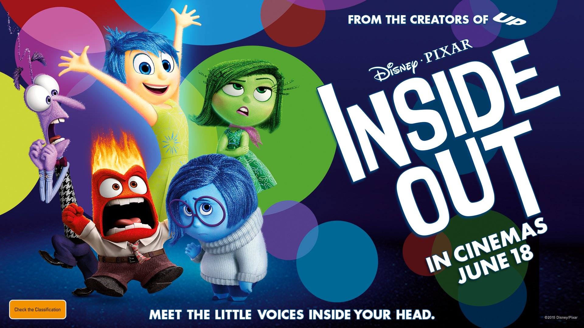 INSIDE OUT disney animation humor funny comedy family 1inside movie poster wallpaperx1080