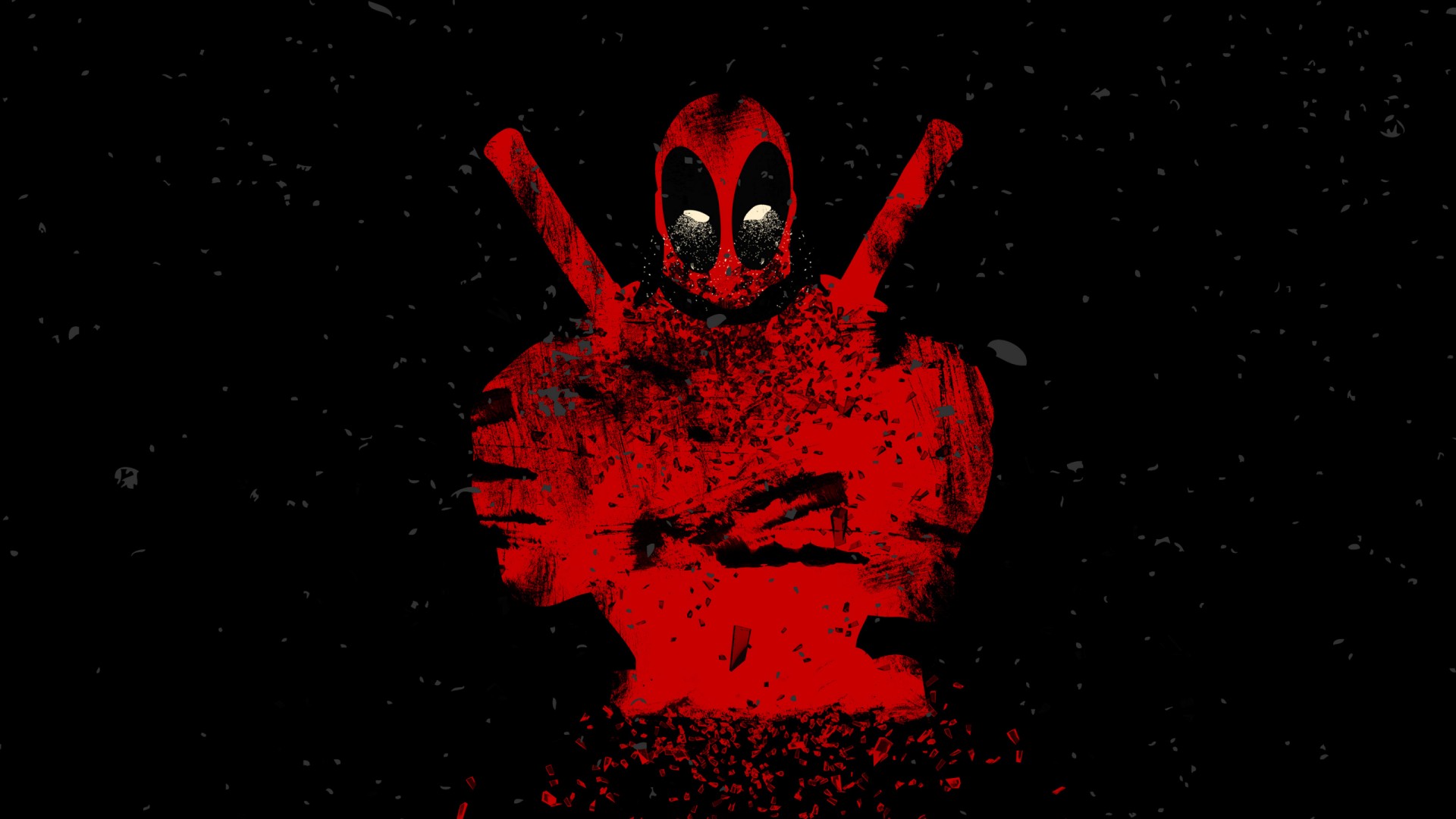 Deadpool Artwork Red And Black Image Background Black Wallpaper & Background Download