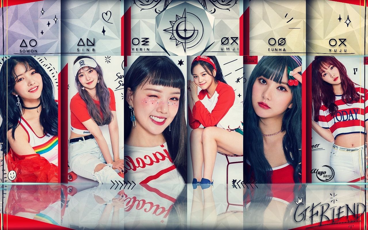 GFRIEND SUNNY SUMMER /WALLPAPER #YUYO8812 #red #edit #fingertip #gfriend #girls #kpopwallpaper #wallpaper #yuju #eunha #umj. Summer wallpaper, G friend, Wallpaper