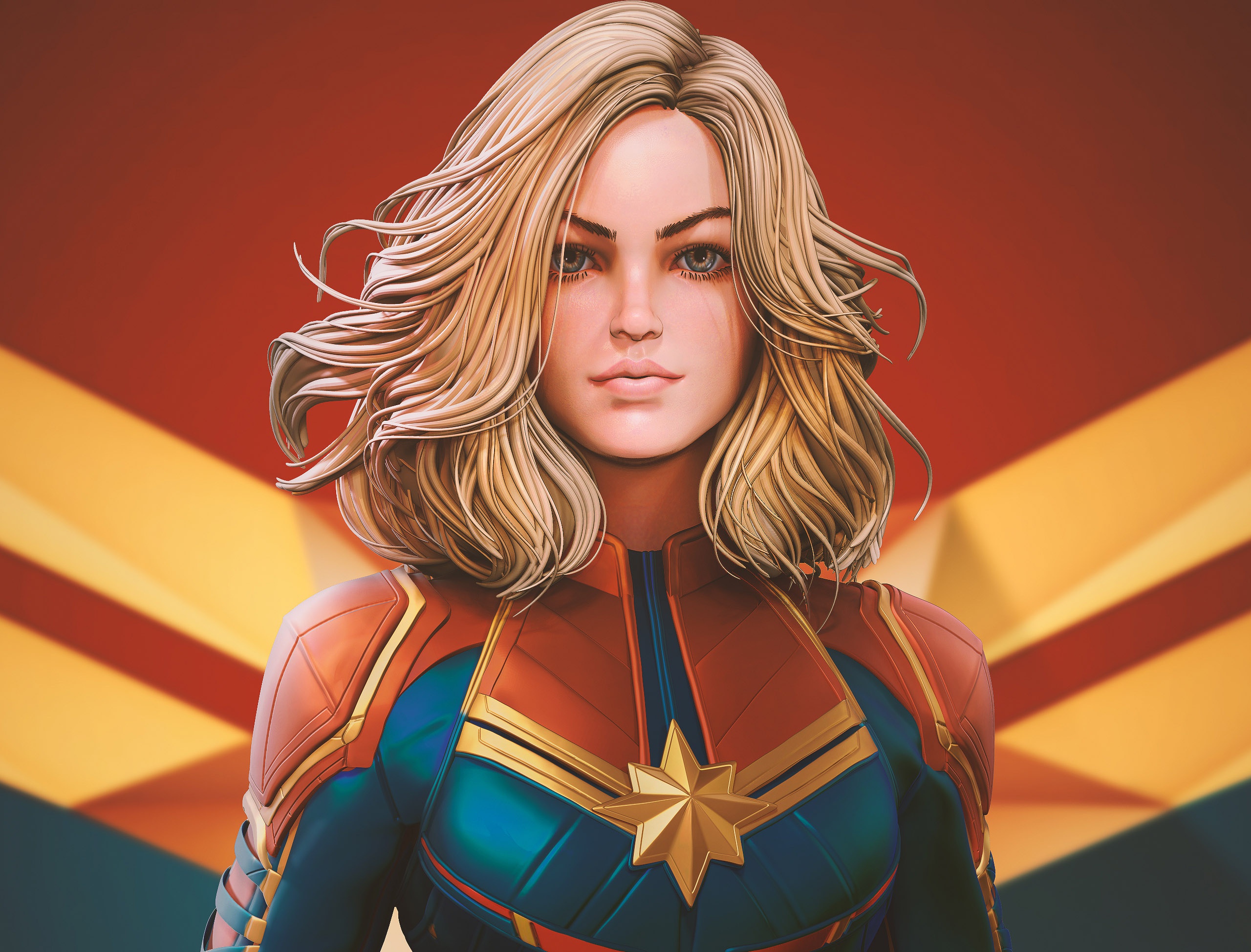 Wallpaper Blonde, Captain Marvel, Girl, Marvel, Comics background
