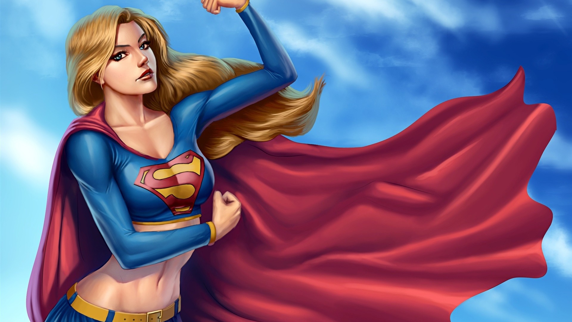 Desktop Wallpaper Super Girl, Dc Comics, Blonde, Fan Art, HD Image, Picture, Background, Jnzuzy