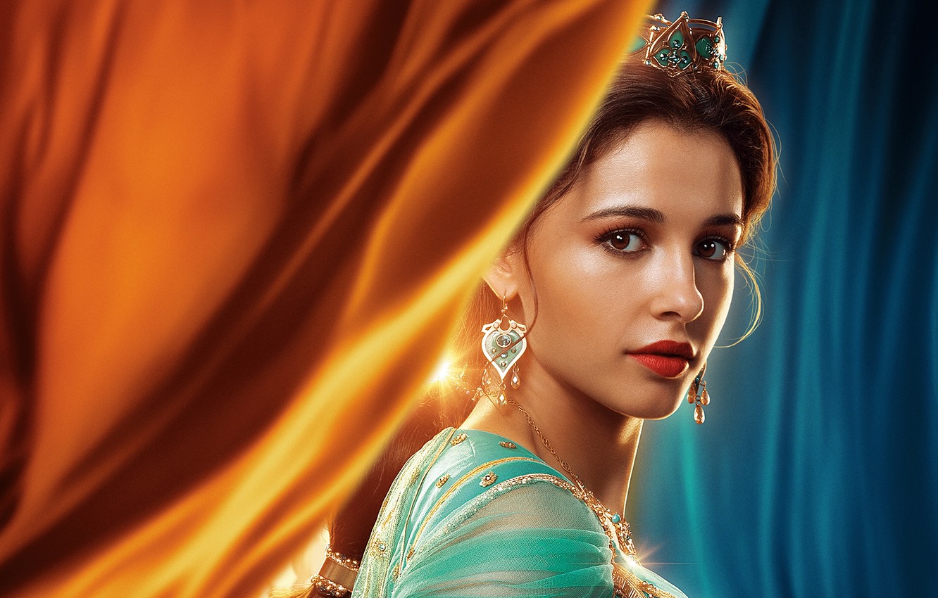 Wallpaper look, girl, decoration, Princess, Naomi Scott, Princess Jasmine, In Aladdin image for desktop, section фильмы