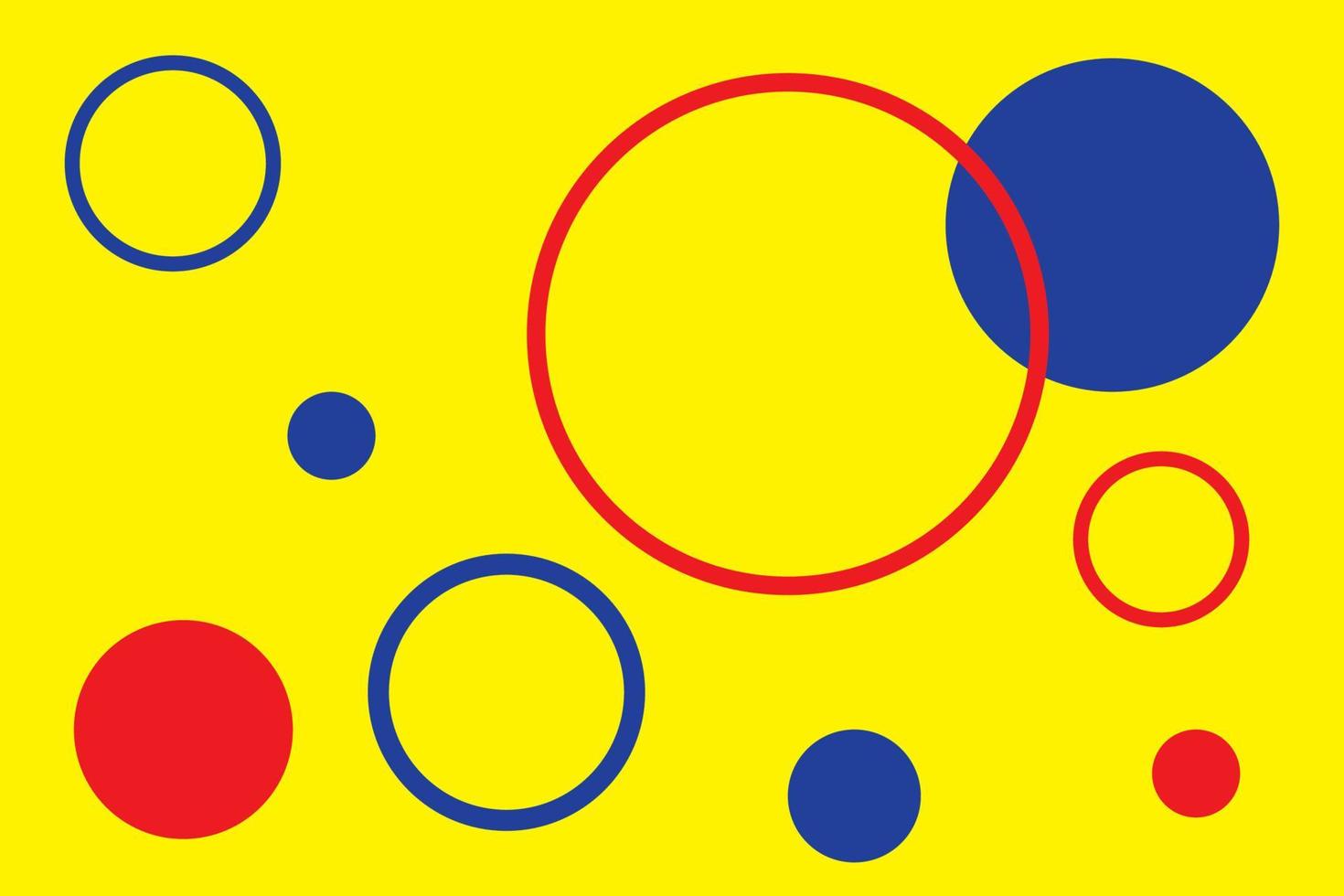 Primary colors background, blue, red, and yellow with geometric shape. Vector illustration