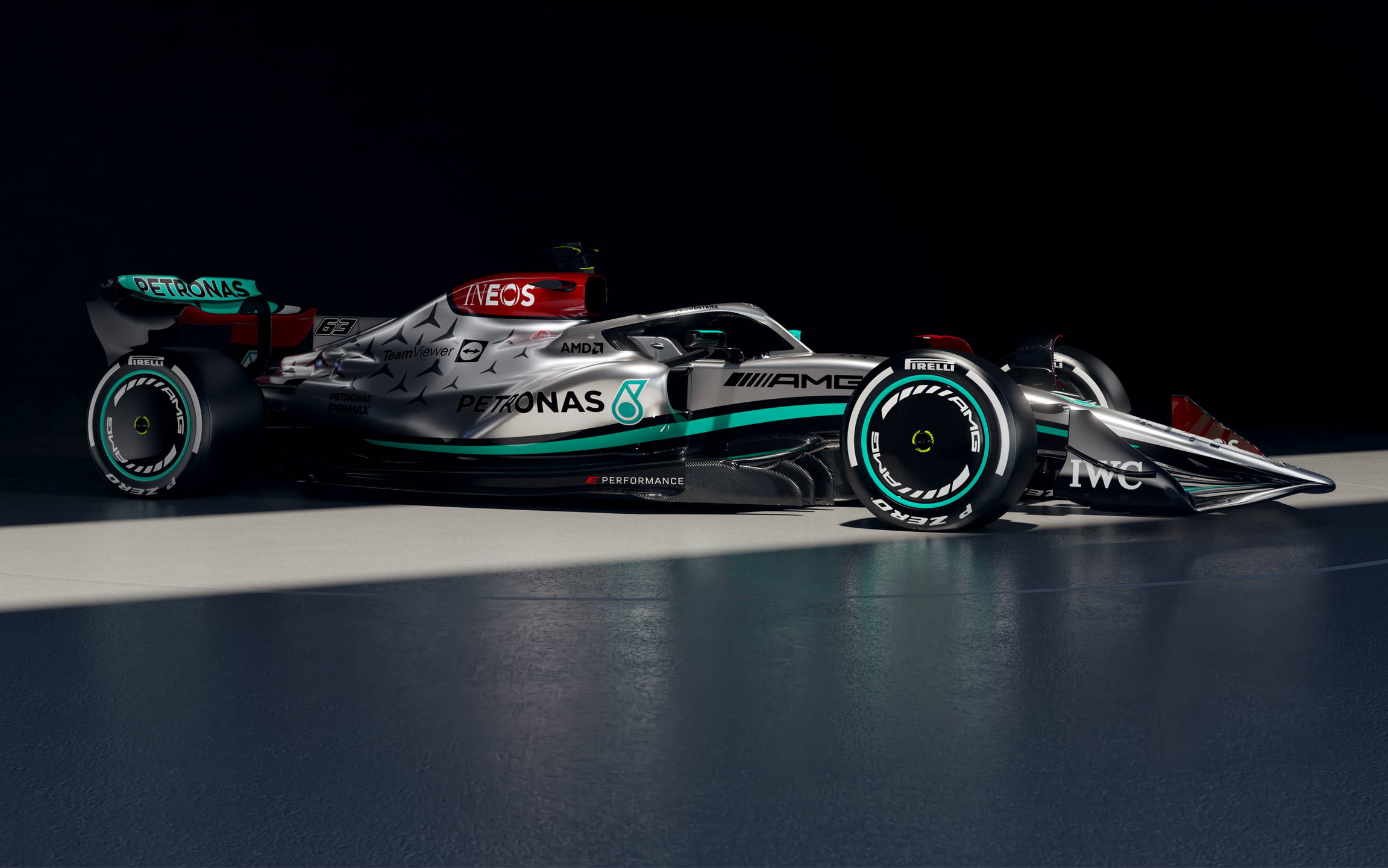 Mercedes presents 2022 F1 car F1 W13 in silver livery