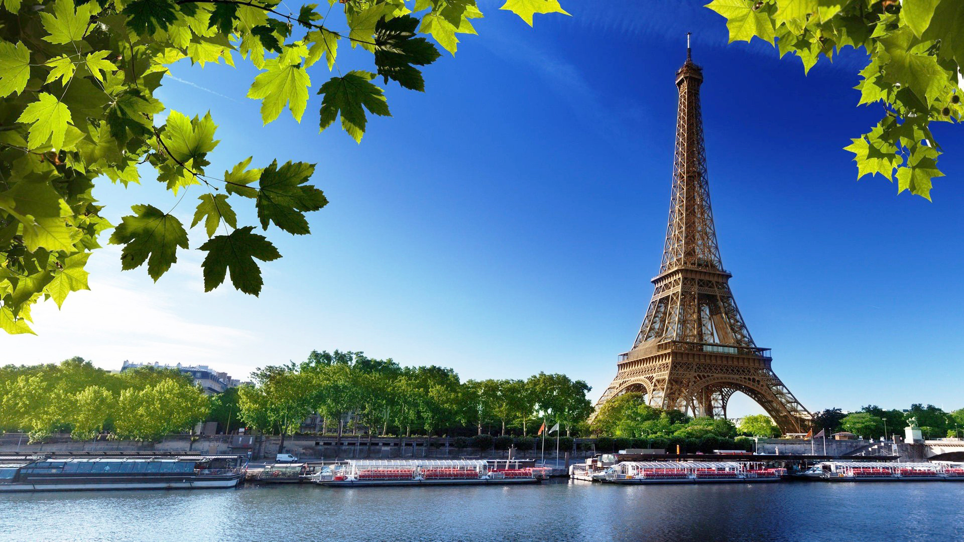 Eiffel Tower seen from the Seine river
