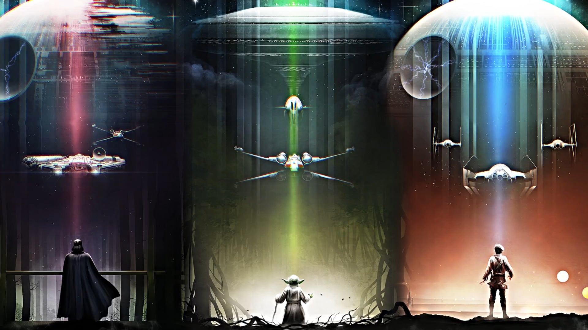 Star Wars Animated Wallpaper Vader, Yoda, Luke Skywalker