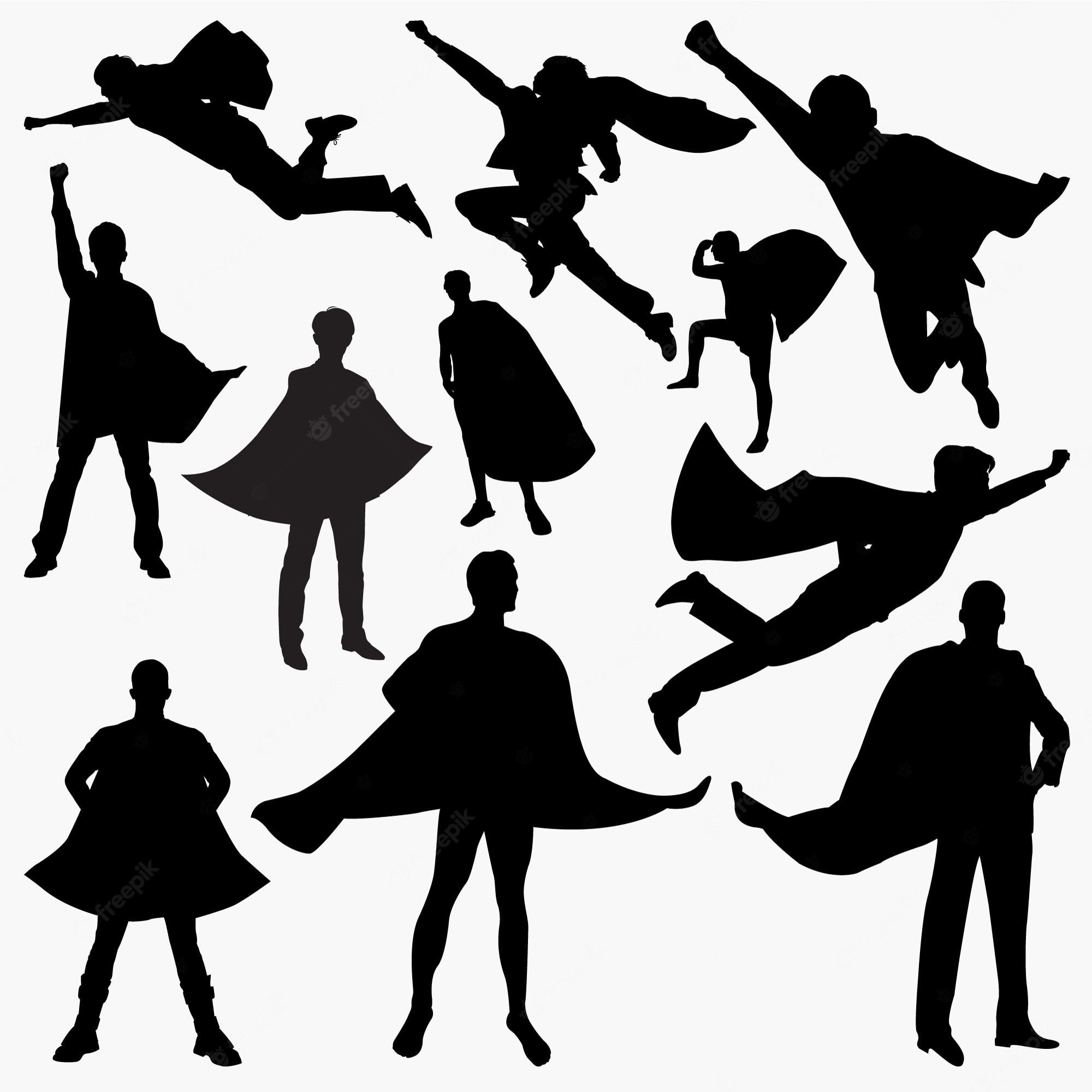 Superhero Standing Silhouette Image. Free Vectors, & PSD