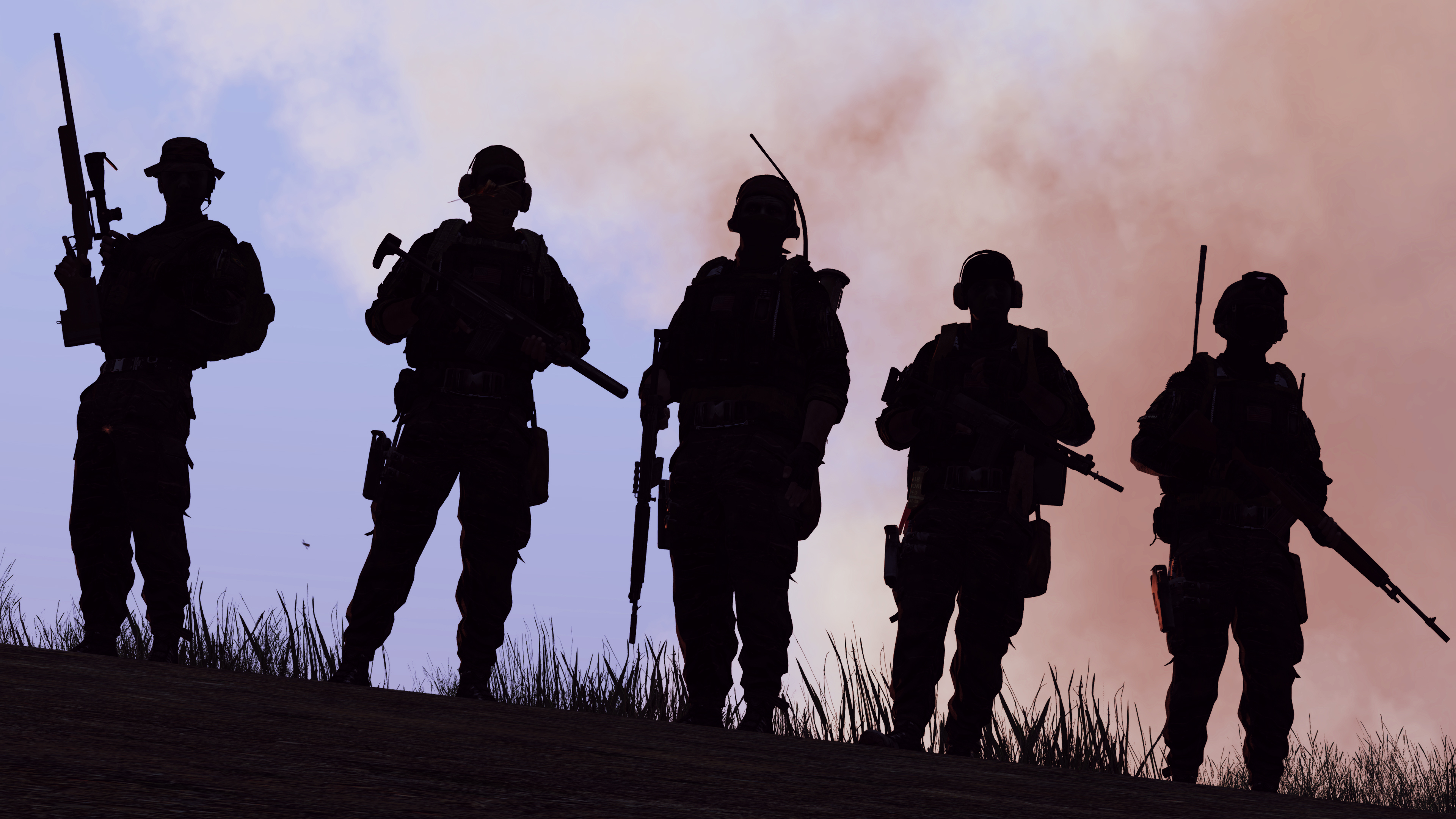 Epic Soldier Silhouettes: Arma 3 4K Ultra HD Wallpaper