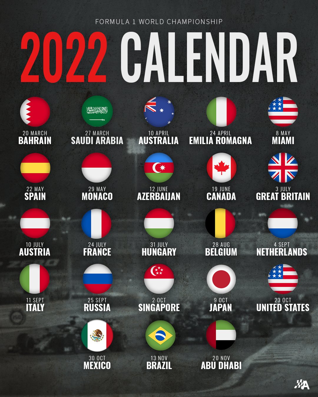 Autosport - #F1 2022 CALENDAR REVEALED