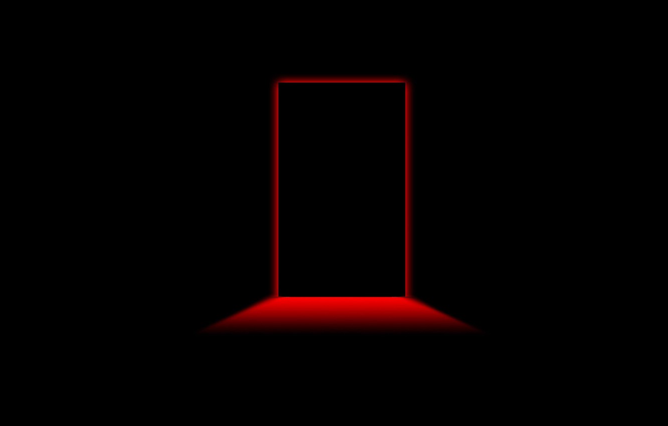Wallpaper light, red, glow, the door image for desktop, section минимализм