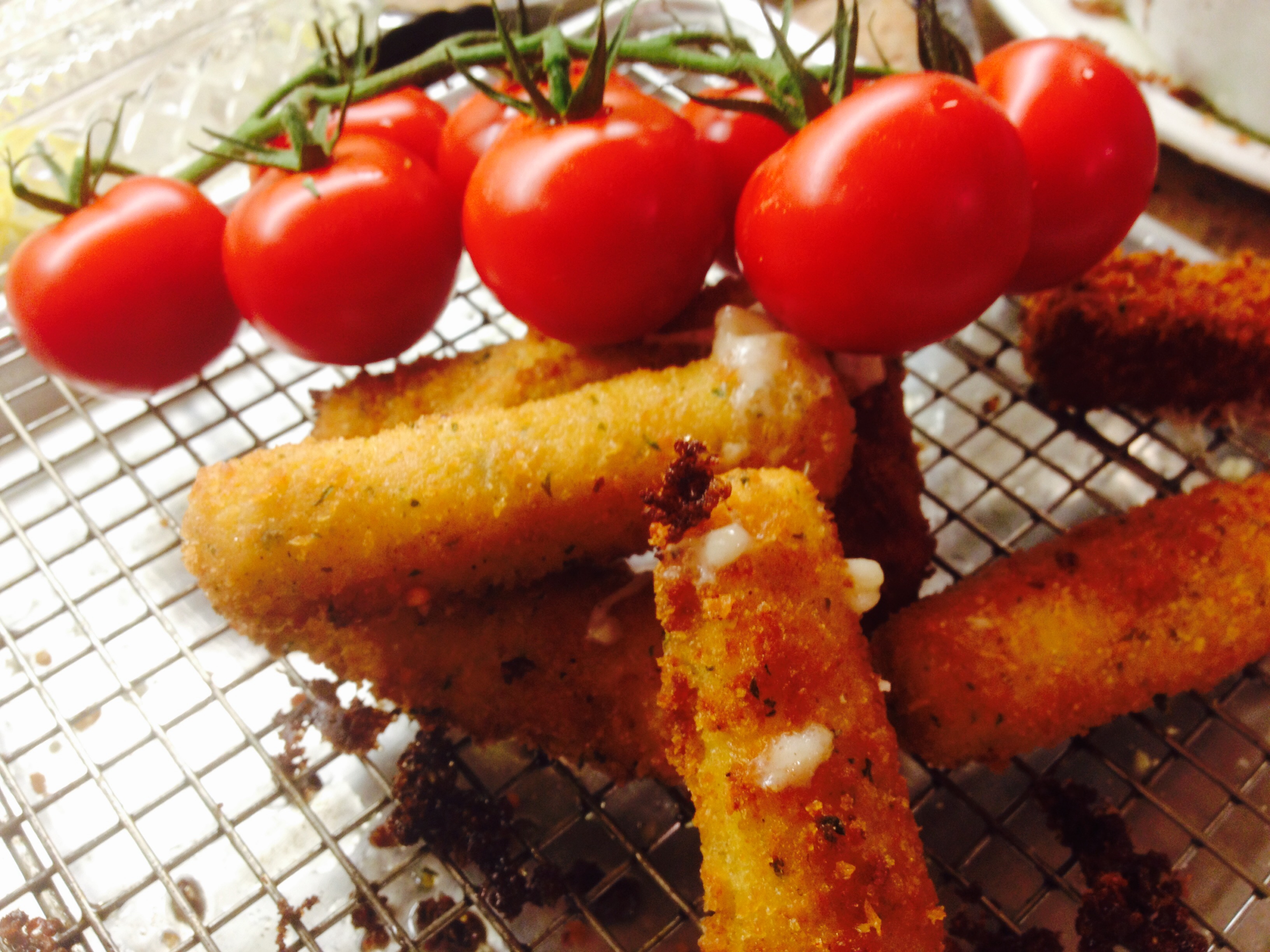 Gluten Free Golden Fried Mozzarella Sticks. Recipes from a Monastery Kitchen
