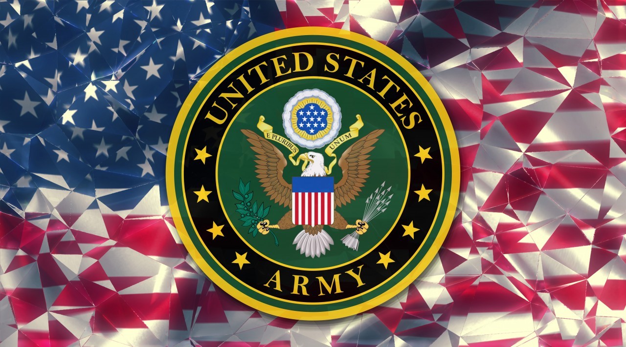 US Army Symbol on USA Flag, United States of America Military Flag Symbol. Free