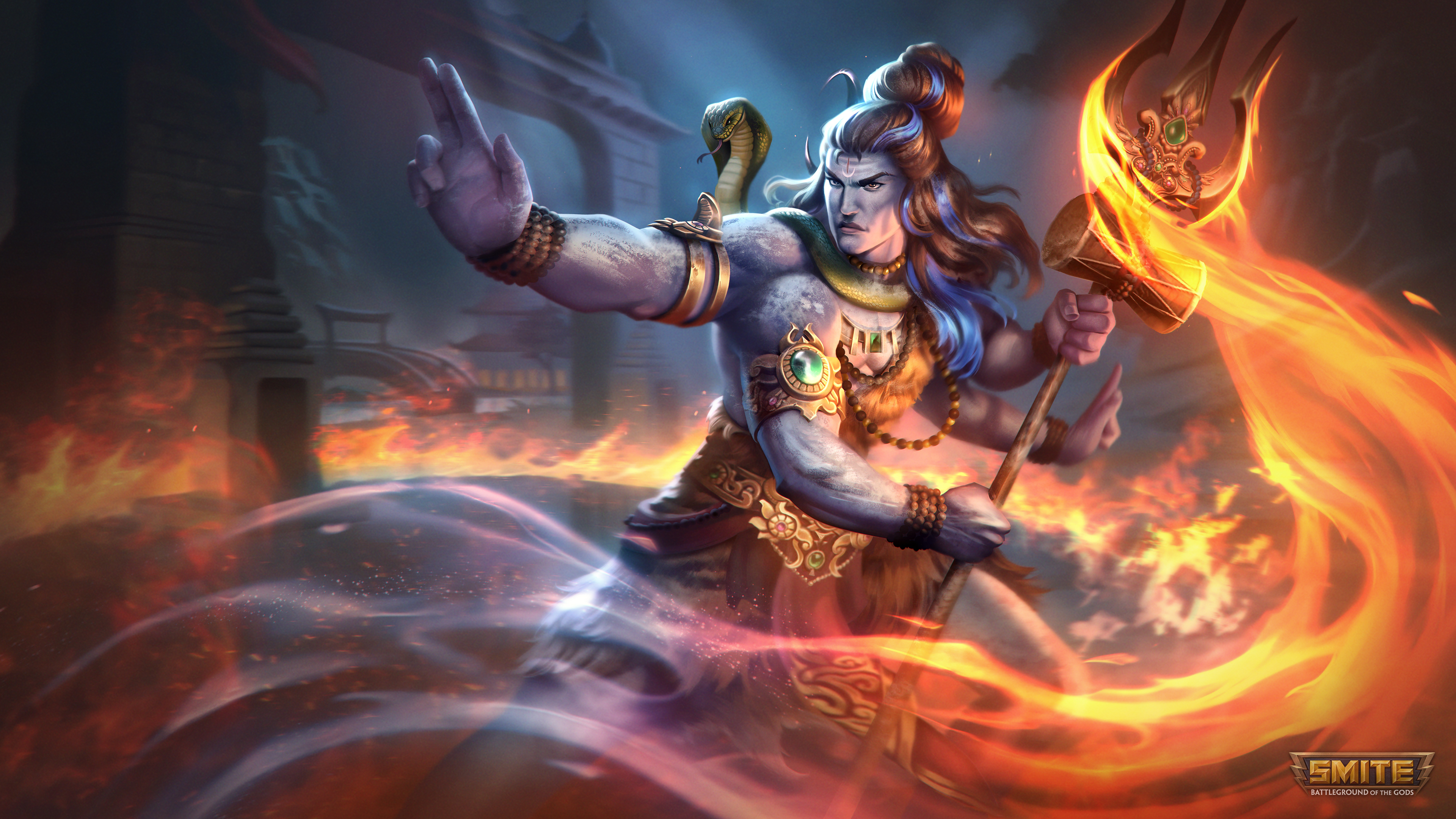 Lord Shiva Wallpaper 4K, The Destroyer, Smite, 2022 Games, Games