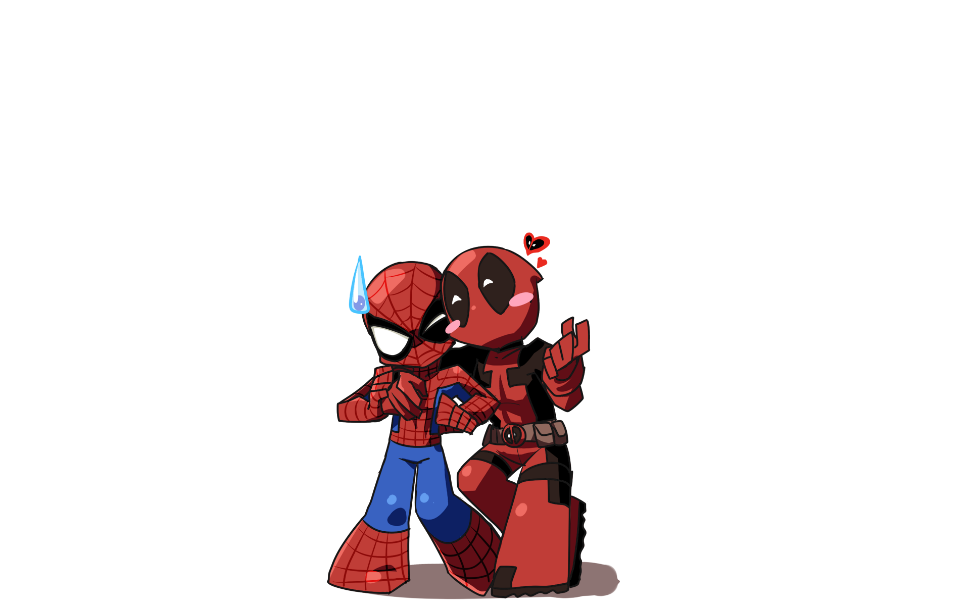Chibi Spider Man And Deadpool