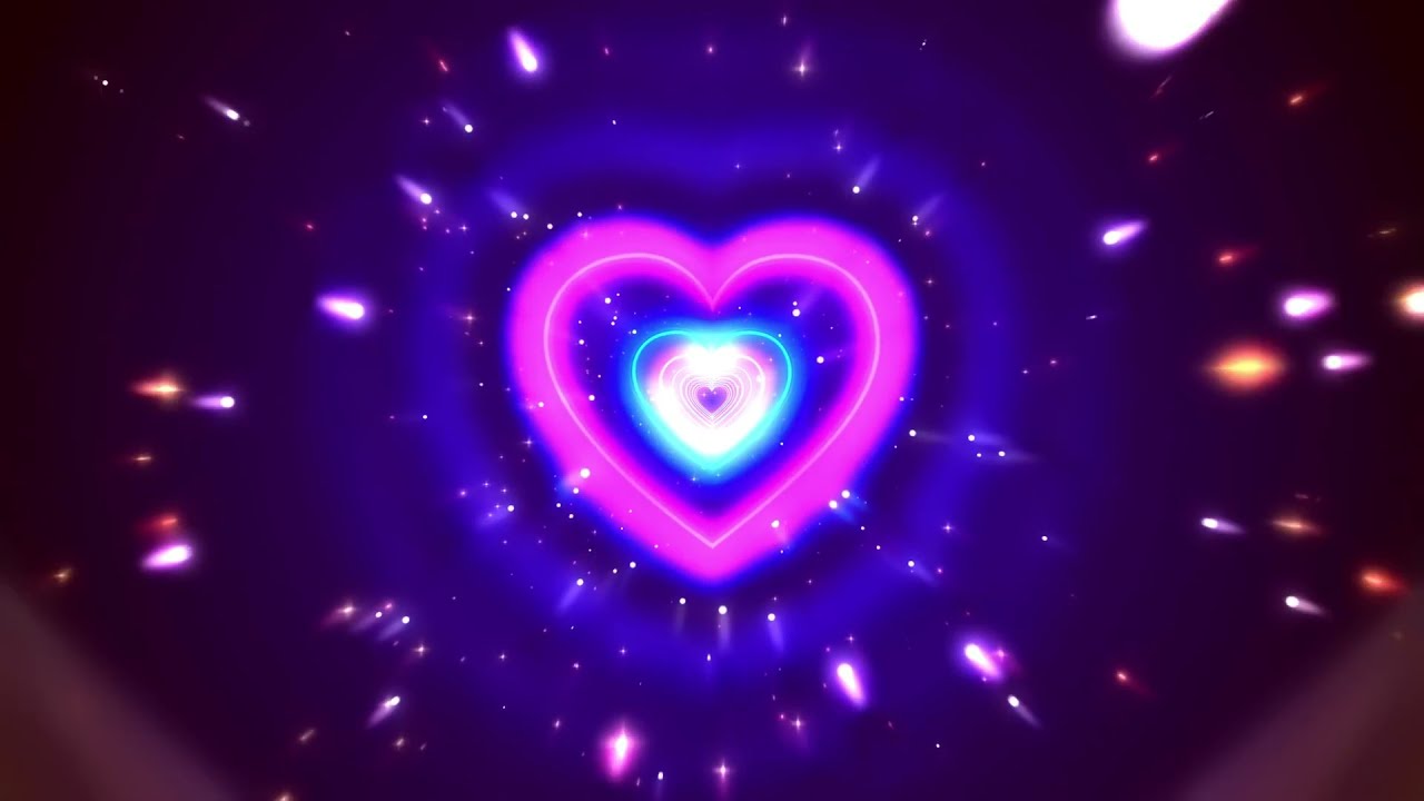 Neon Lights Love Heart Eyes Tunnel LOOP TikTok Trend 4K Glow Moving Aesthetic Hearts Background TT ♡