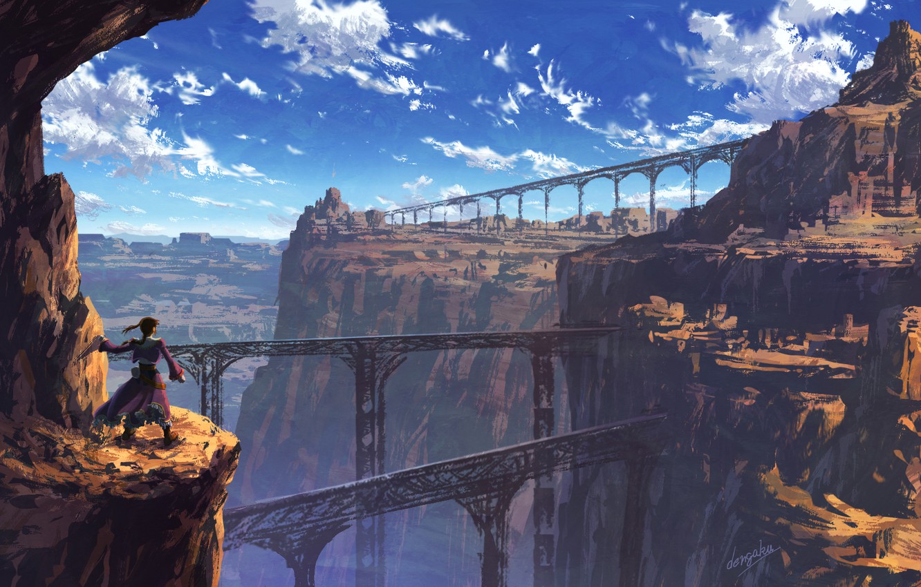 Wallpaper landscape, nature, guy, Wild Arms image for desktop, section игры