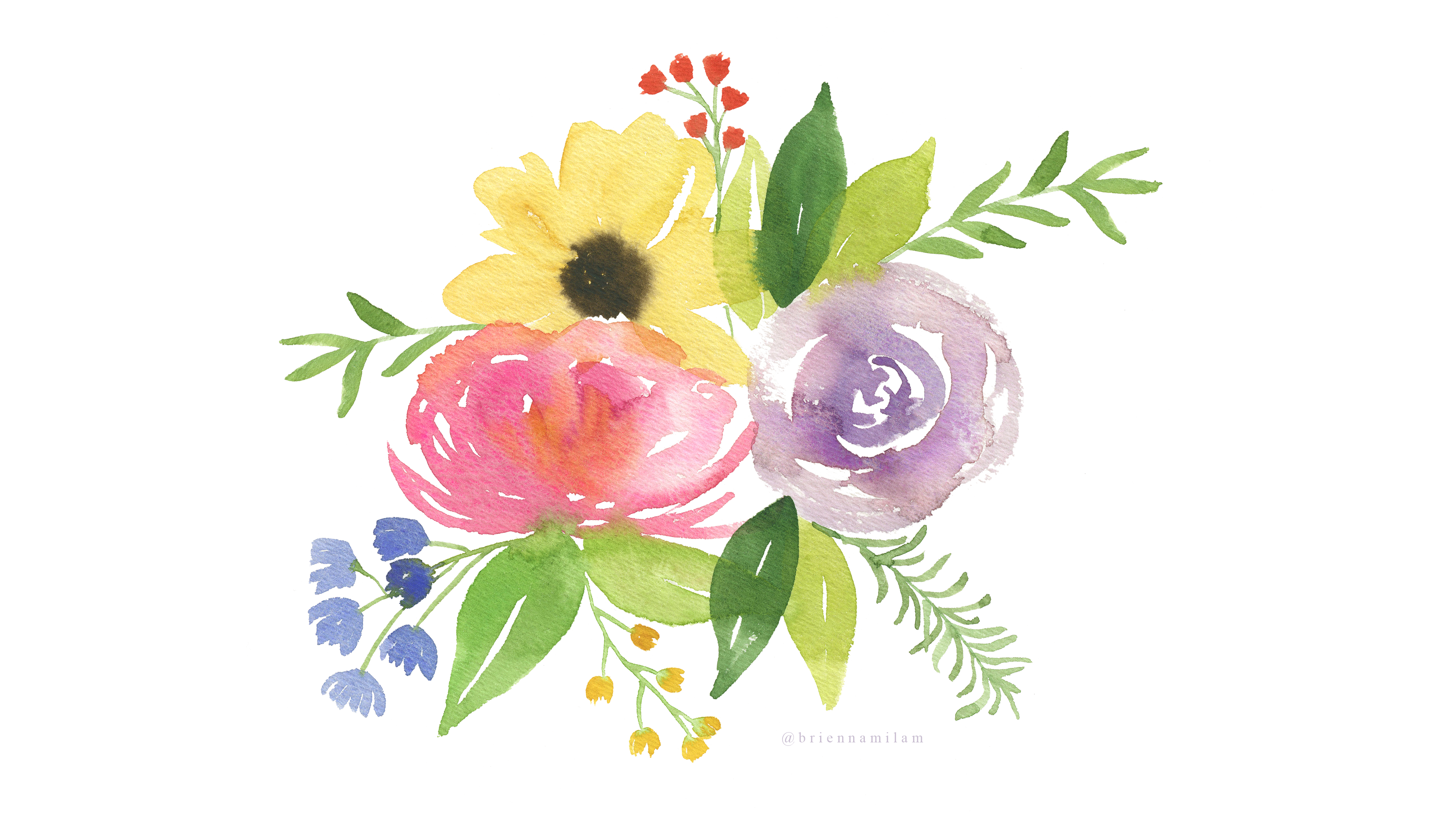 Spring Flowers Desktop Wallpaper Theme Wallpaper Free Watercolor Wallpaper & Background Download