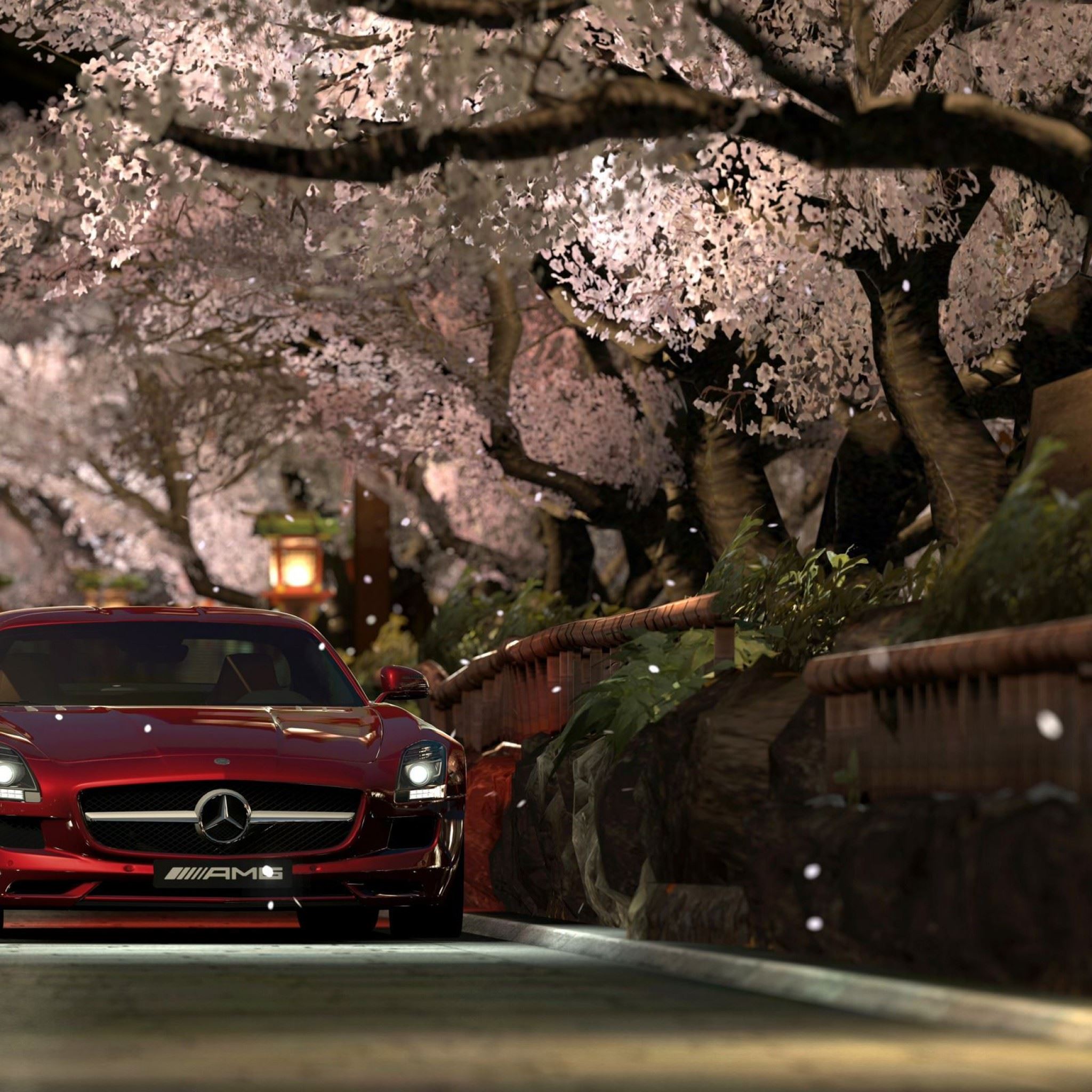 Mercedes Benz Sls Amg Red Night iPad Air Wallpaper Free Download
