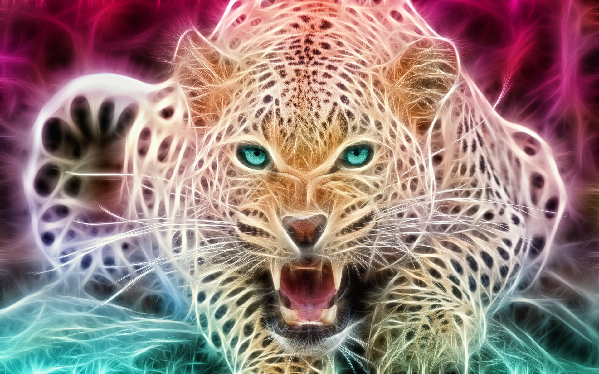 Download Neon Animals Gleaming Yellow Cheetah Wallpaper