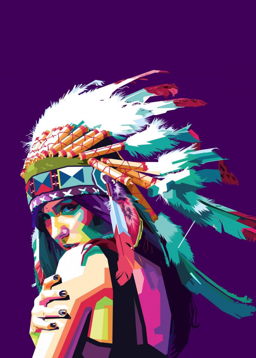 indian Apache Popart' Poster by Syarifkuroakai Art. Displate. Pop art, Pop art posters, Pop art painting